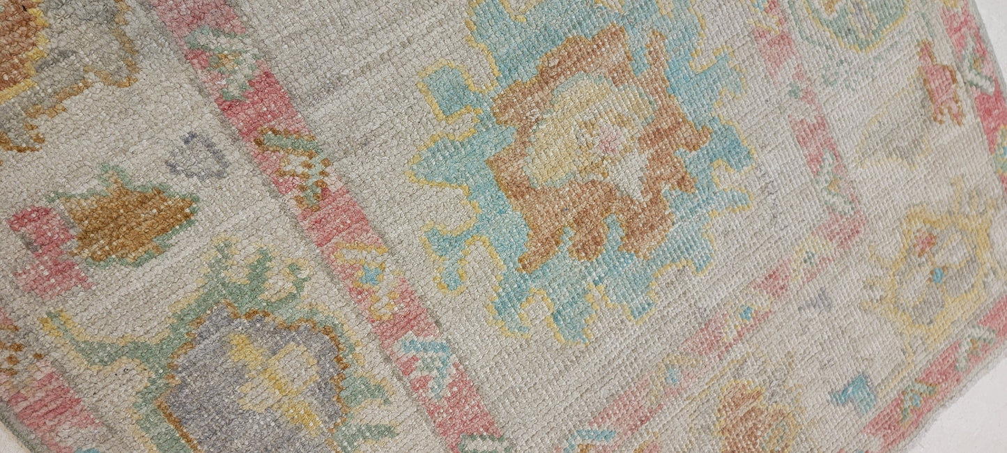 Hand-Knotted Wool Rug Turkish Oushak 3' x 5'1"