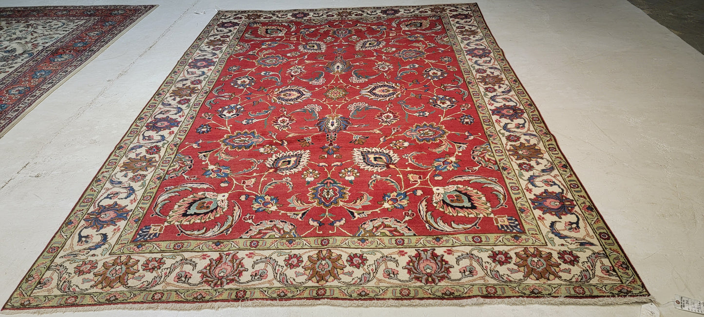 Hand-Knotted Wool Rug Tabriz 8' x 10'