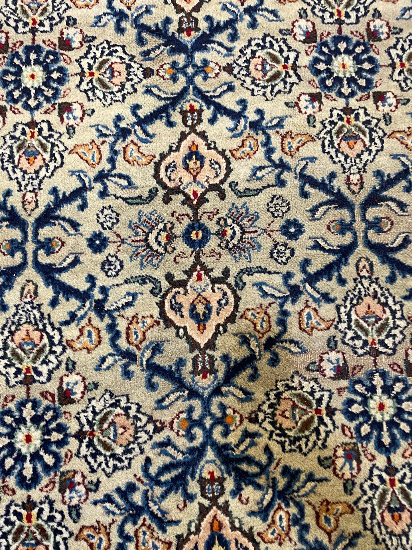 Hand-Knotted Wool Rug Kashan Square 10' x 10'