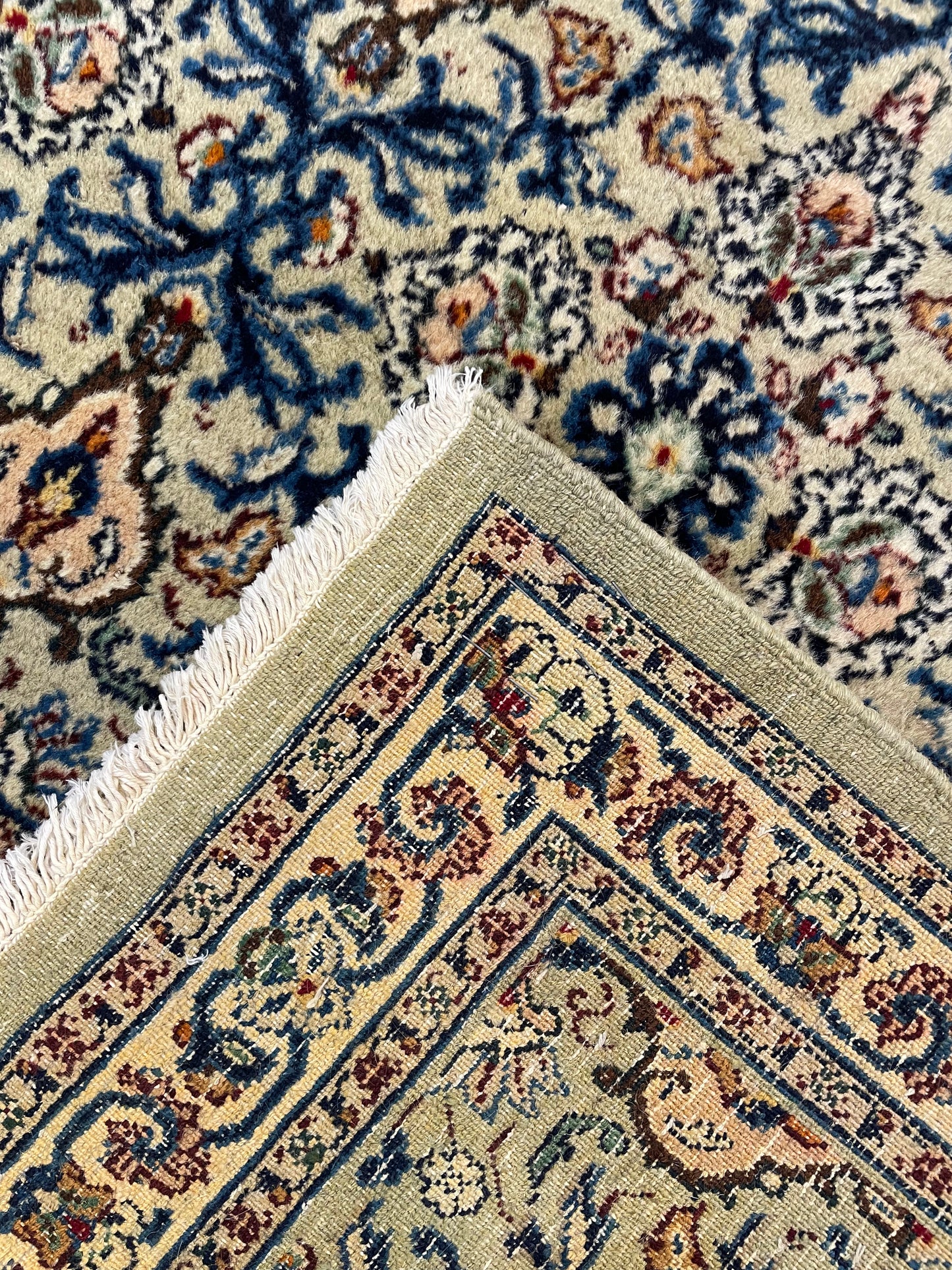 Hand-Knotted Wool Rug Kashan Square 10' x 10'