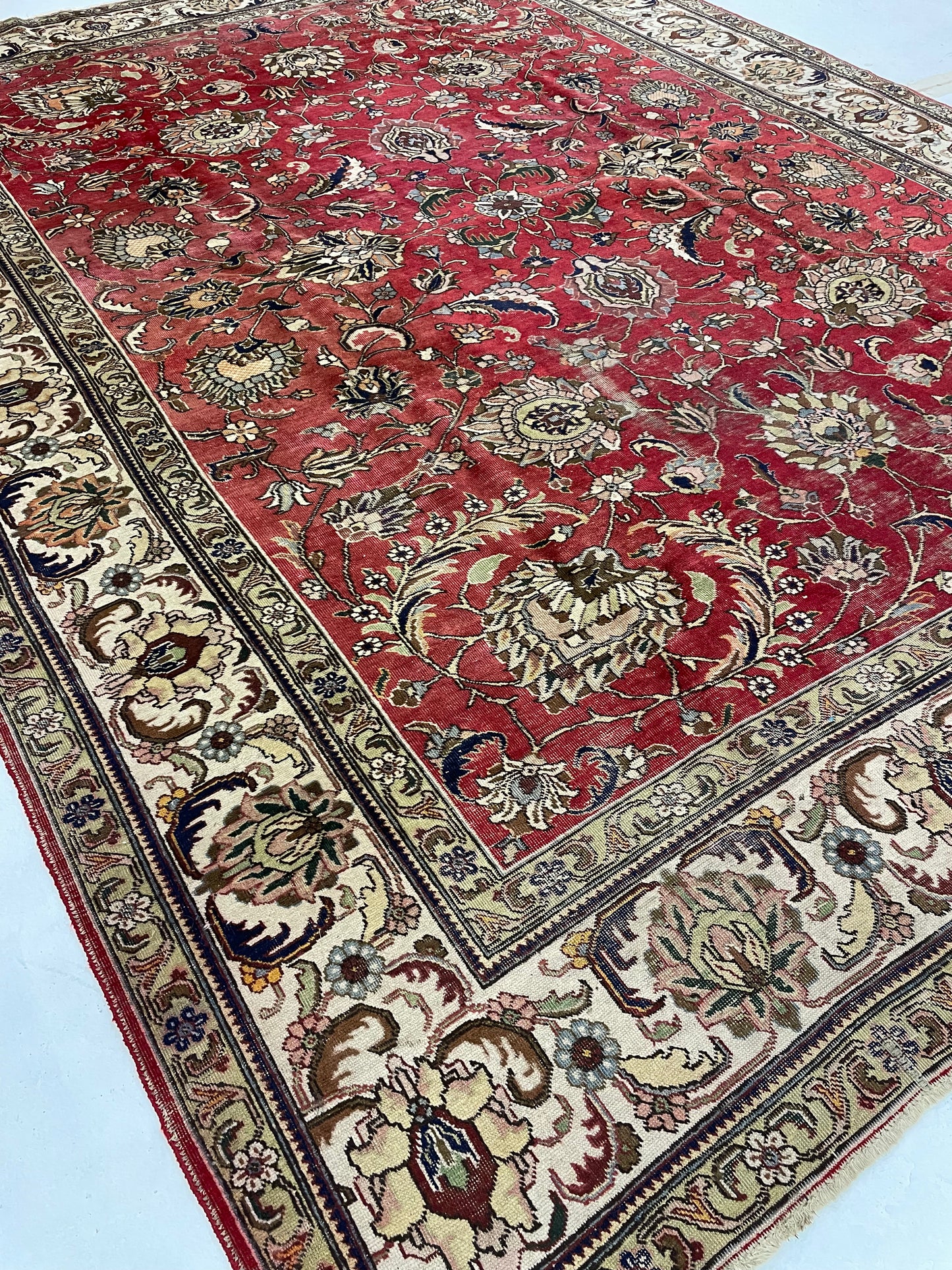 Hand-Knotted Wool Rug Tabriz 10'4" x 13'7"