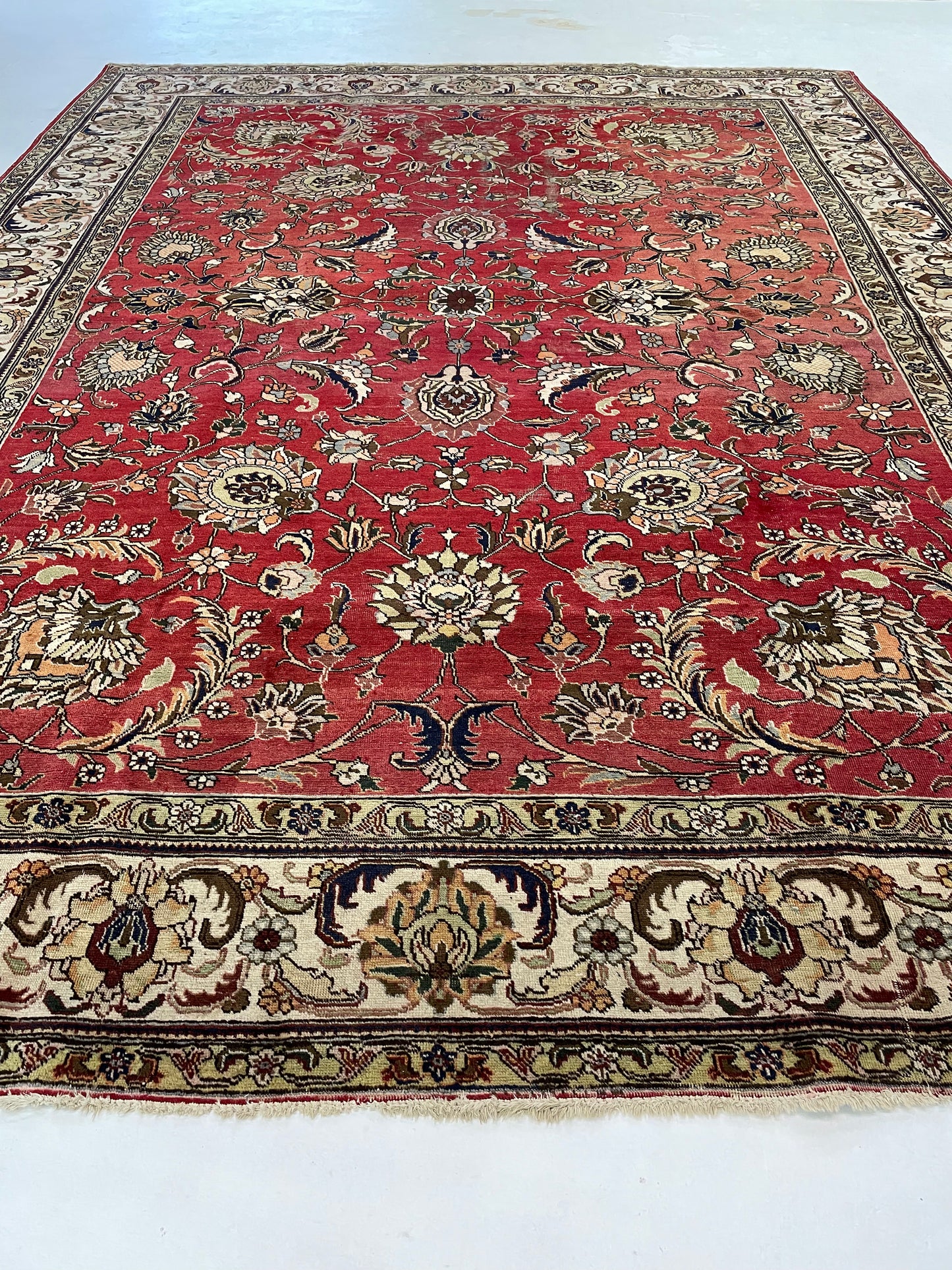 Hand-Knotted Wool Rug Tabriz 10'4" x 13'7"