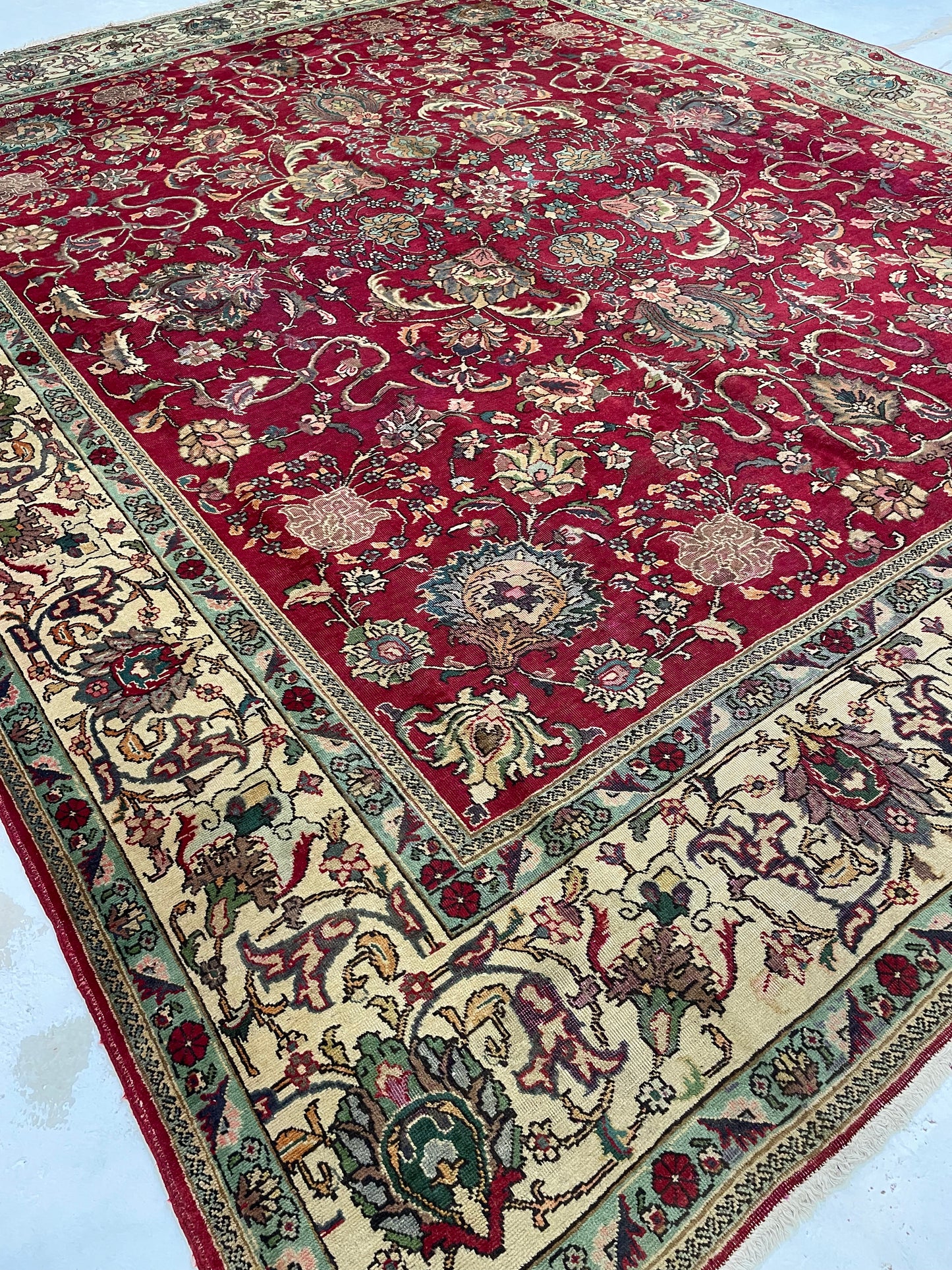 Hand-Knotted Wool Rug Tabriz 11'6" x 14'1"