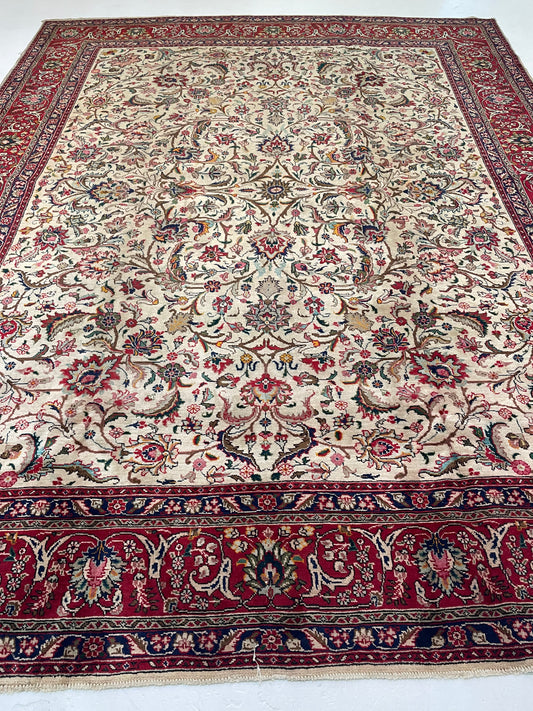 Hand-Knotted Wool Rug Tabriz 9'10" x 12'11"