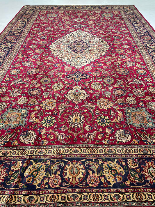 Hand-Knotted Wool Rug Tabriz 10'3" x 15'11"