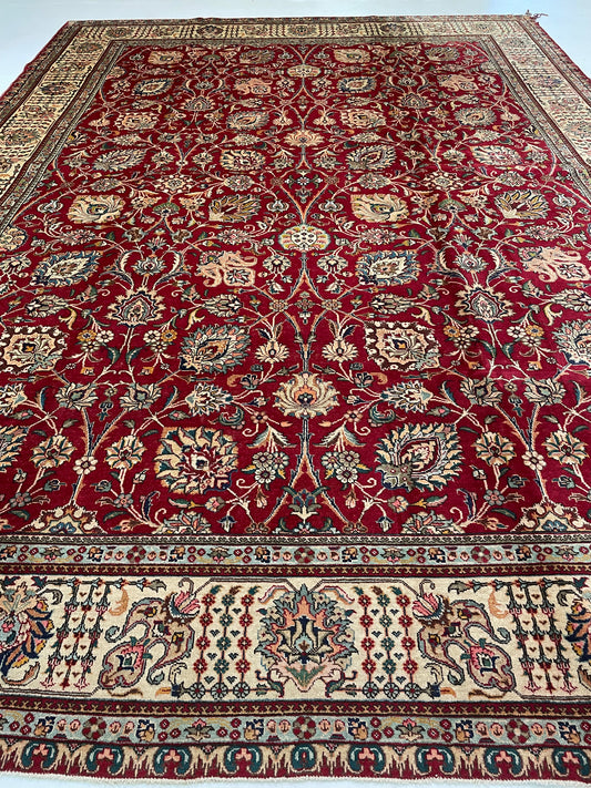Hand-Knotted Wool Rug Tabriz 11'5" x 16'