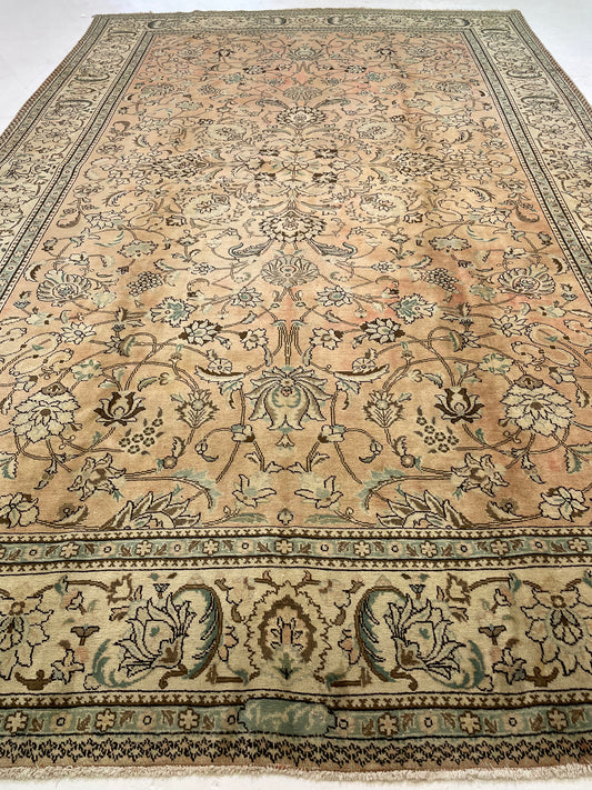 Hand-Knotted Wool Rug Tabriz Signed 9'10" x 15'4"