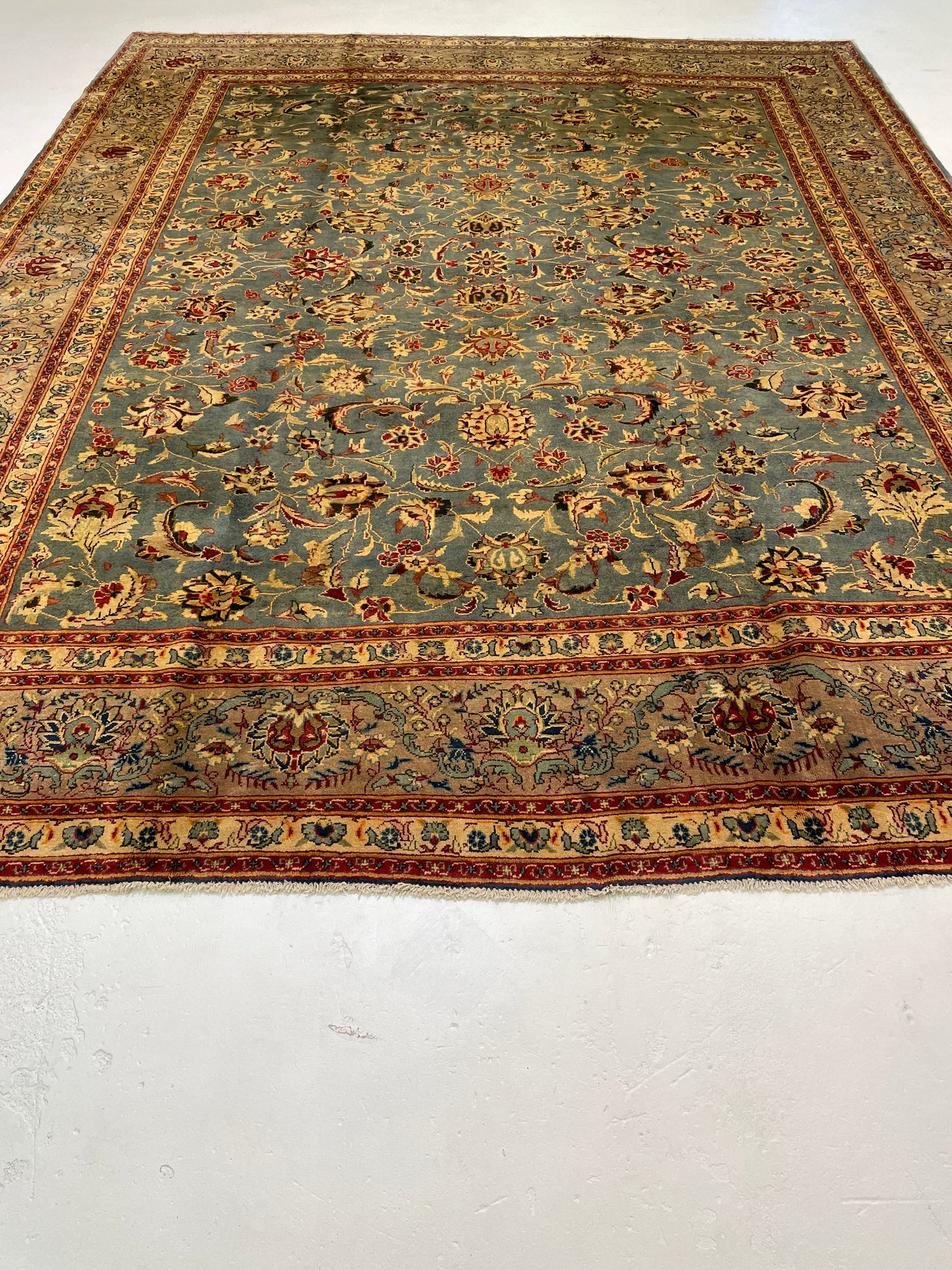 Hand-Knotted Wool Rug Tabriz 10' x 12'10"