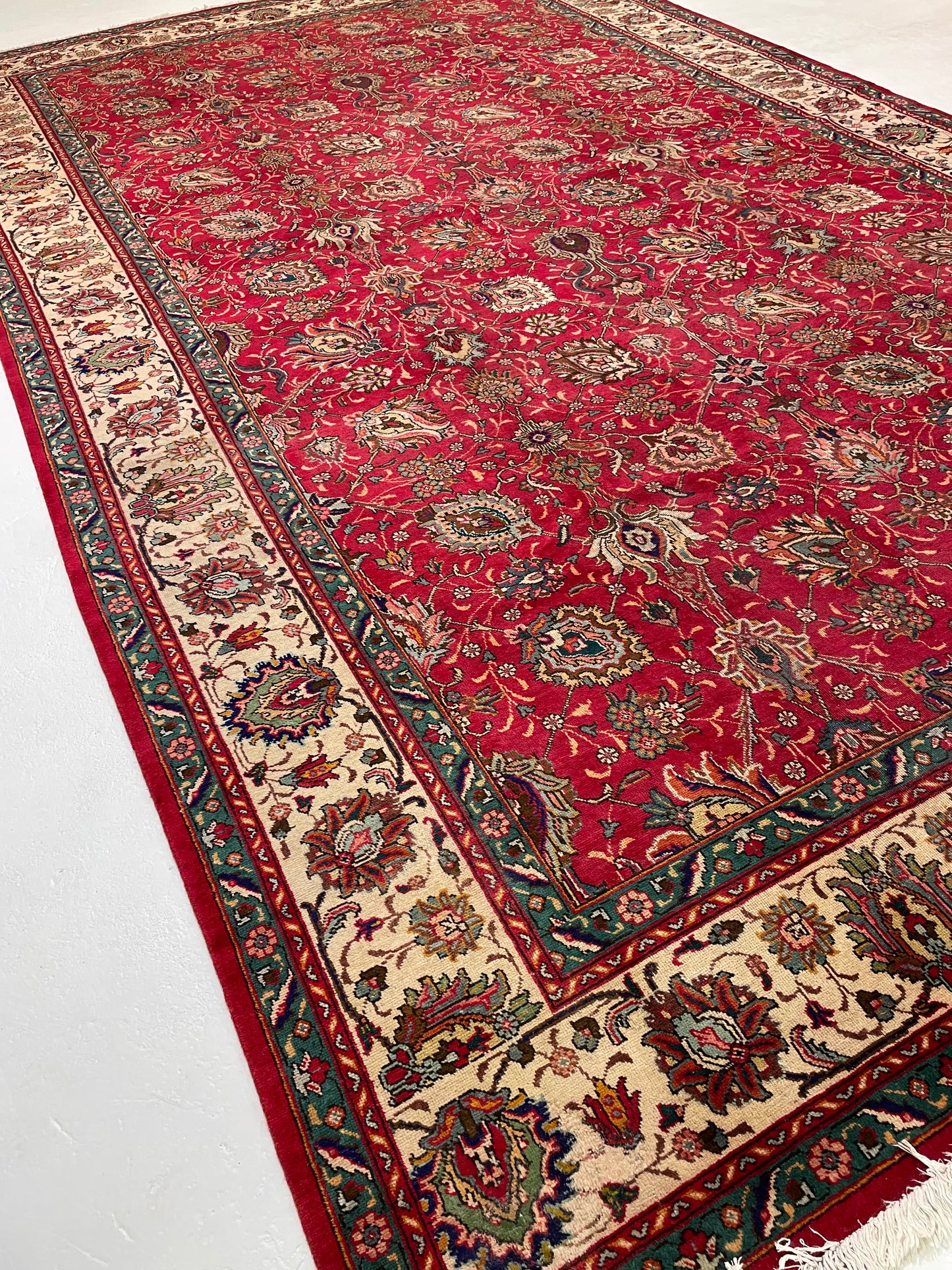 Hand-Knotted Wool Rug Tabriz 10'9" x 16'1"