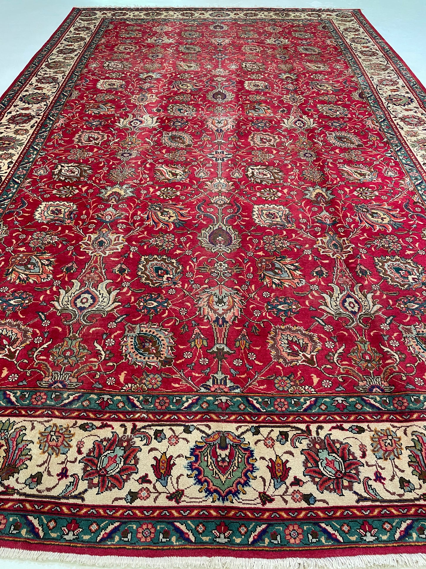 Hand-Knotted Wool Rug Tabriz 10'9" x 16'1"