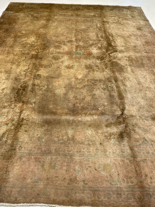 Hand-Knotted Wool Rug Tabriz 9'7" x 13'