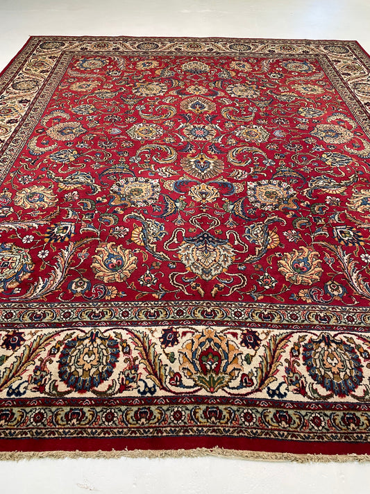 Hand-Knotted Wool Rug Tabriz 11'4" x 13'6"