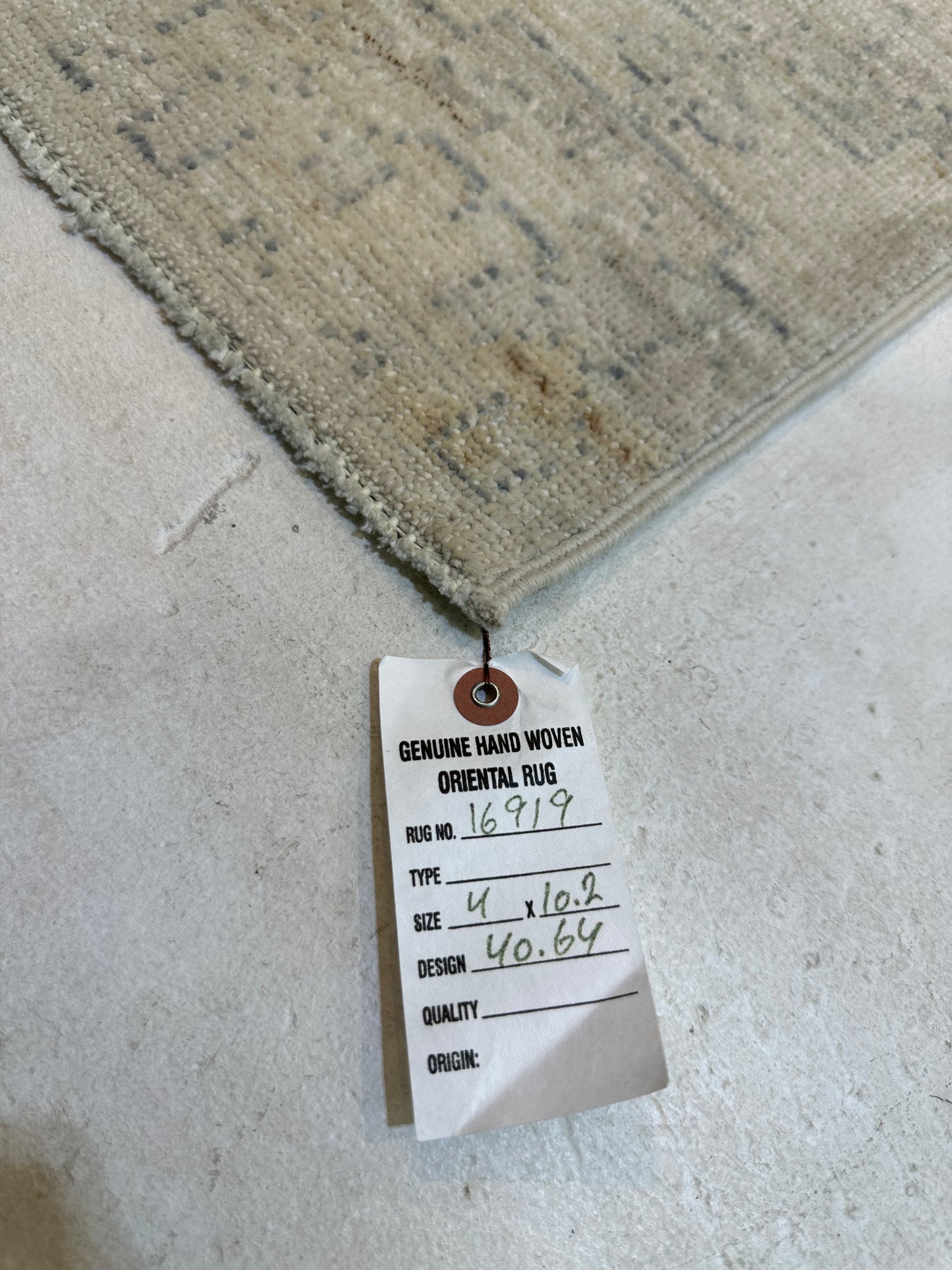 Hand-Knotted Wool Rug Turkish Oushak 4' x 10'2"