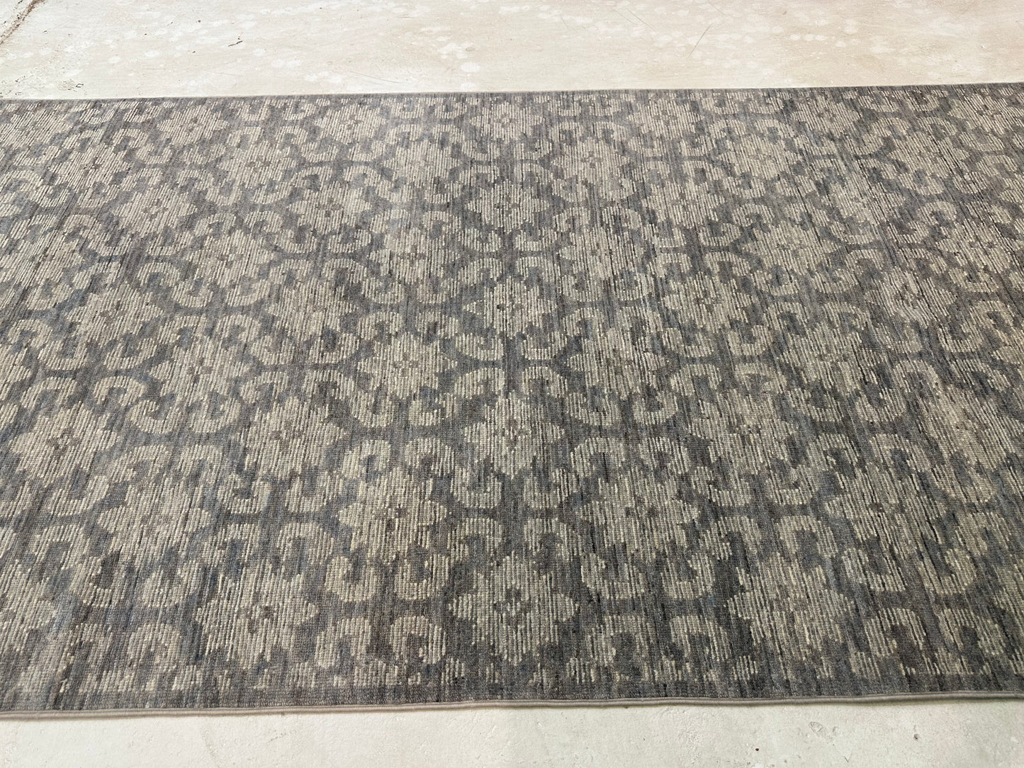 Hand-Knotted Wool Rug Turkish Oushak 4'2" x 9'8"