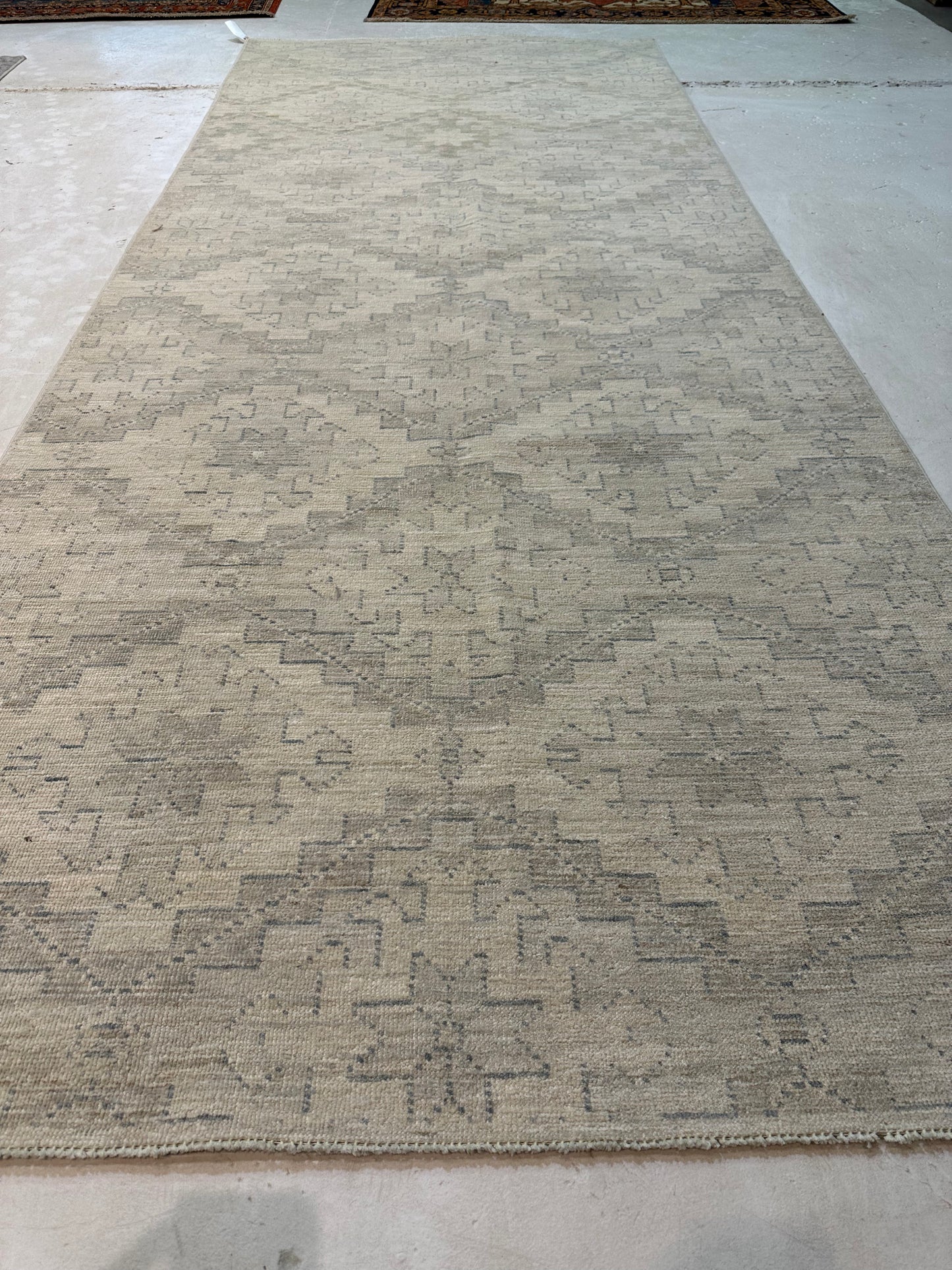 Hand-Knotted Wool Rug Turkish Oushak 4'1" x 10'1"