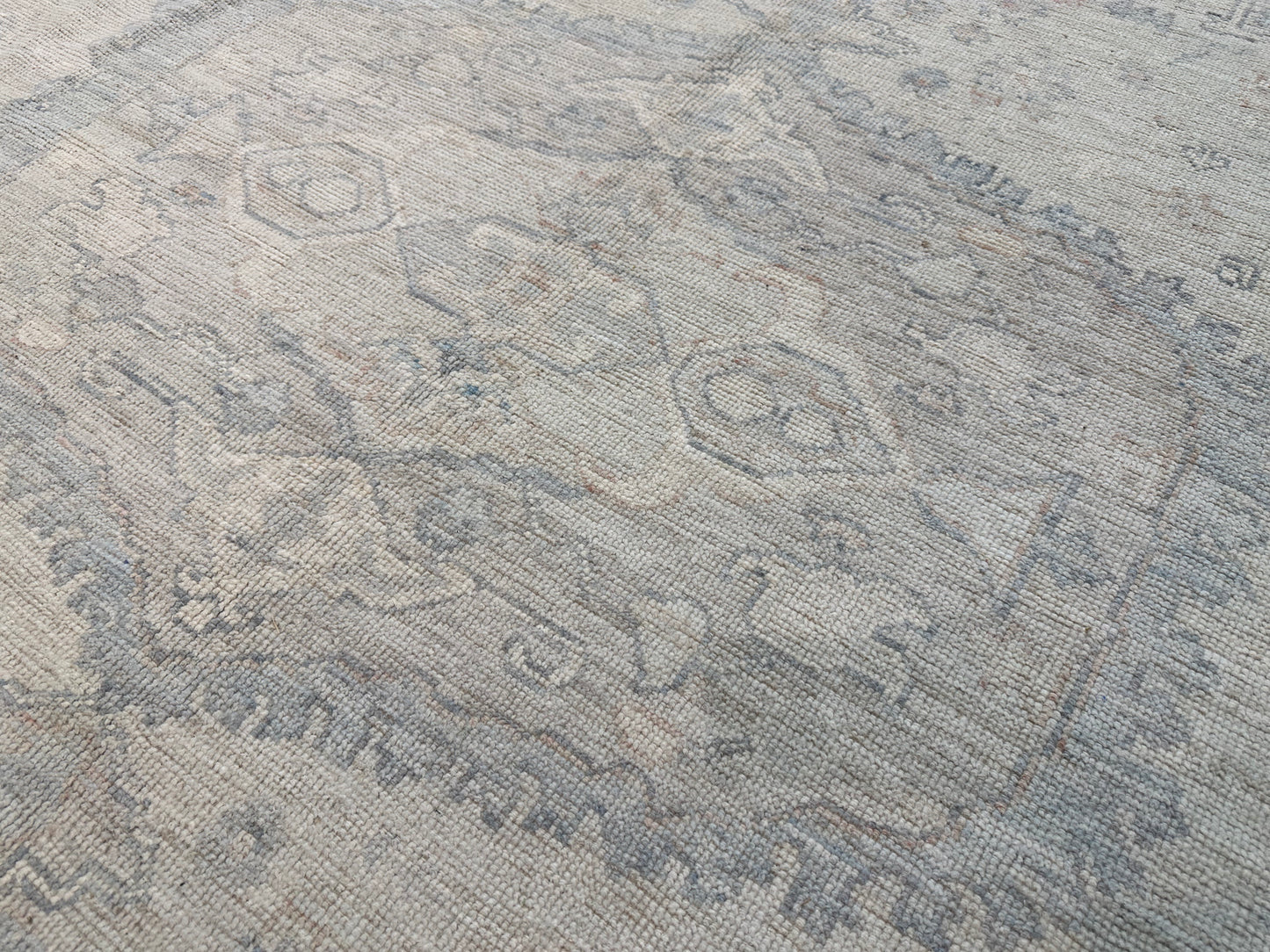 Hand-Knotted Wool Rug Turkish Oushak 8'10" x 11'5"