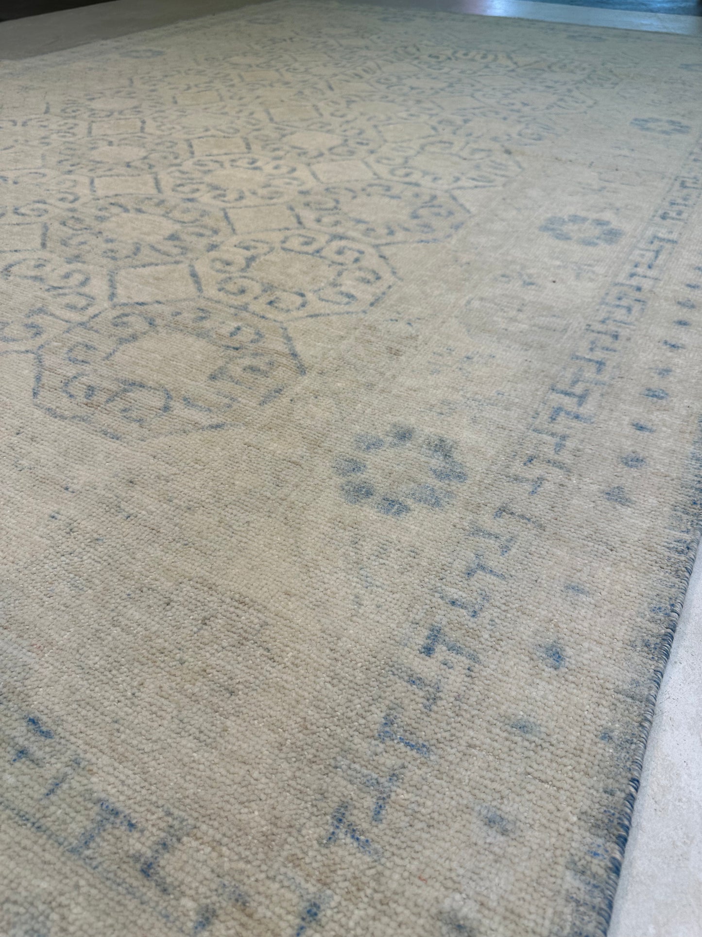 Hand-Knotted Wool Rug Turkish Oushak 6'1" x 9'2"