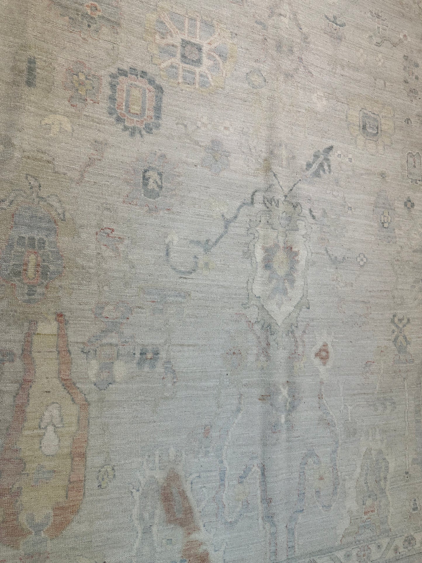Hand-Knotted Wool Rug Turkish Oushak 9'10" x 13'8"