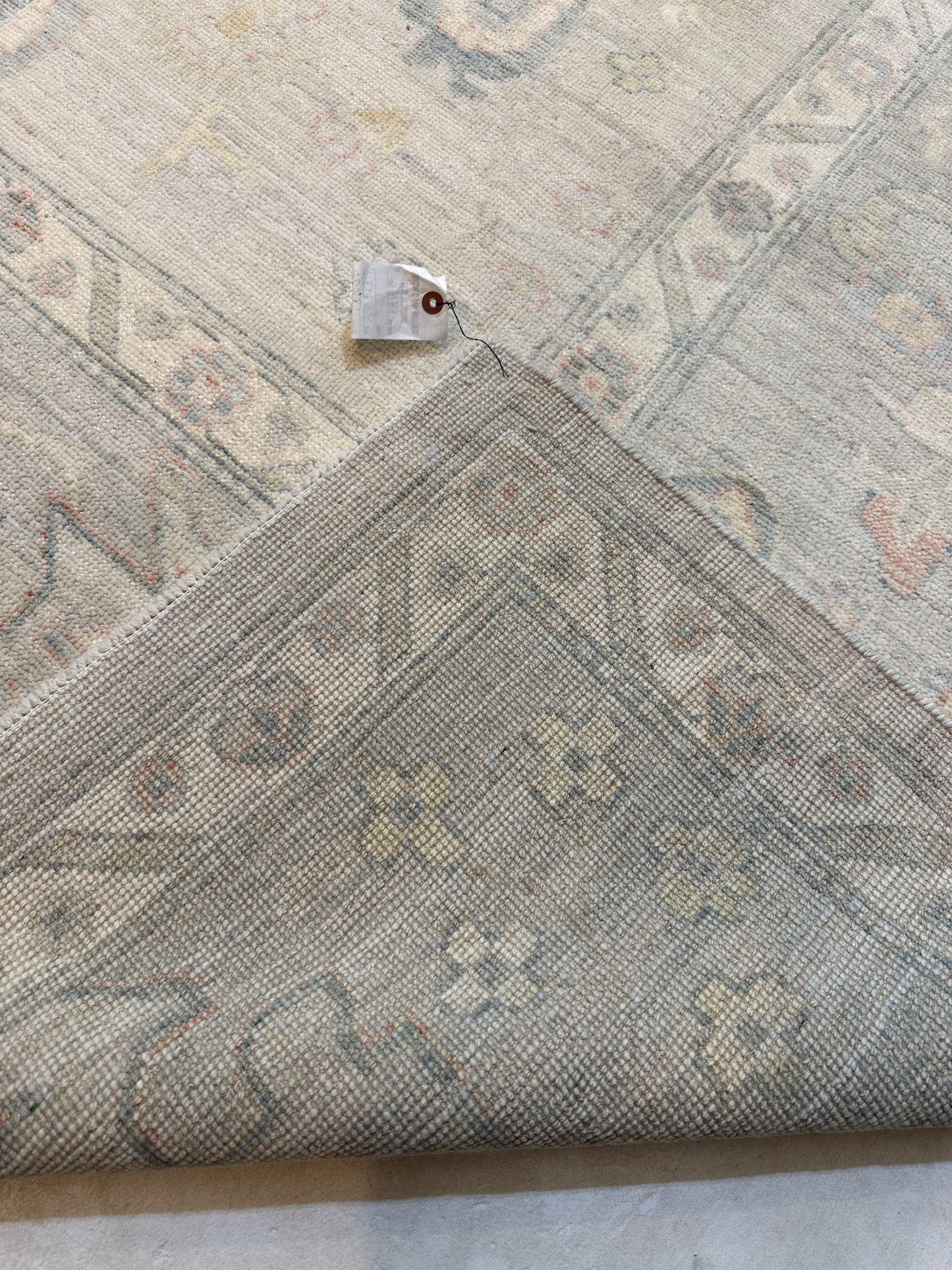Hand-Knotted Wool Rug Turkish Oushak 9'10" x 13'8"