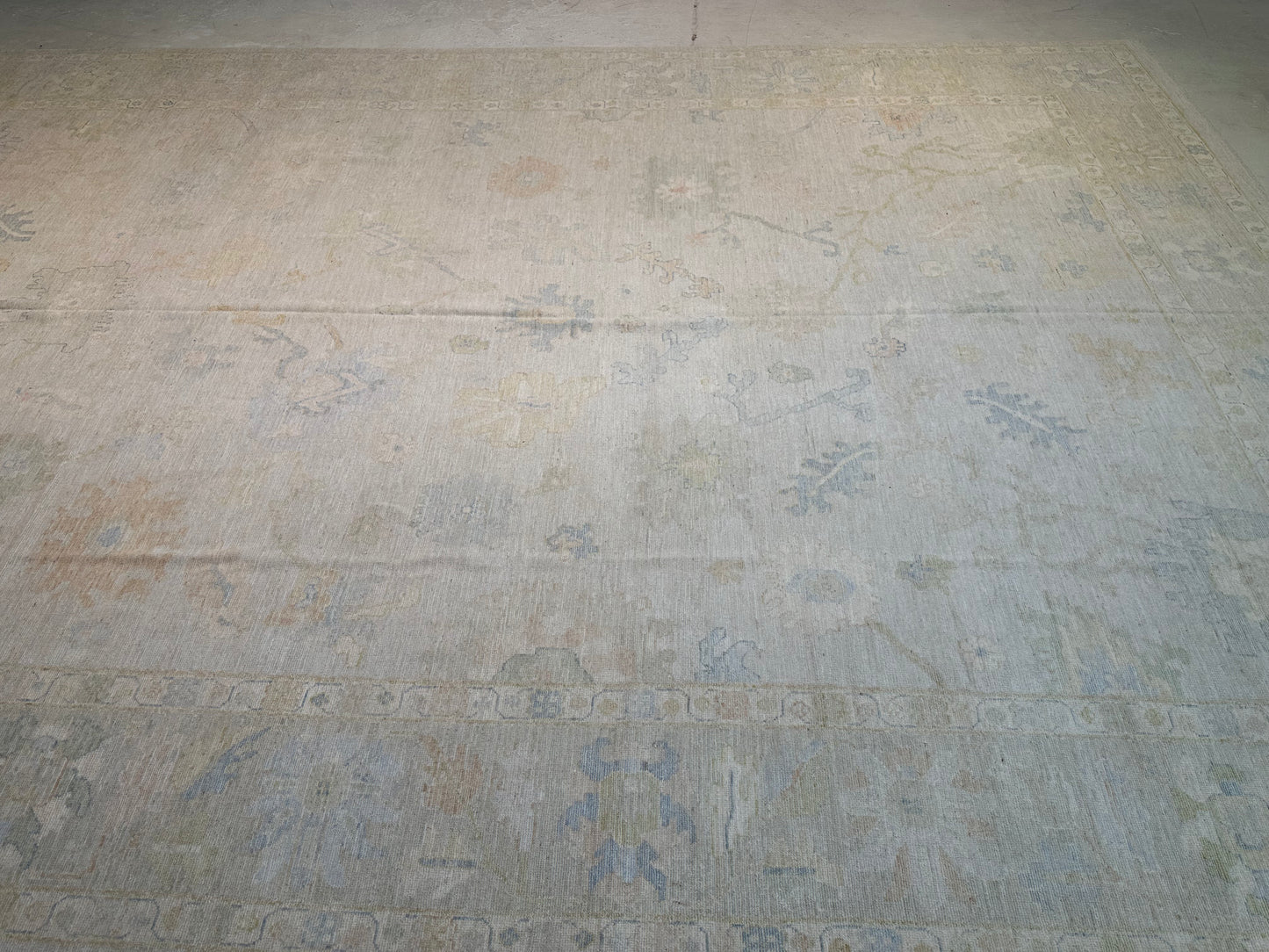 Hand-Knotted Wool Rug Turkish Oushak 11'11" x 17'9"