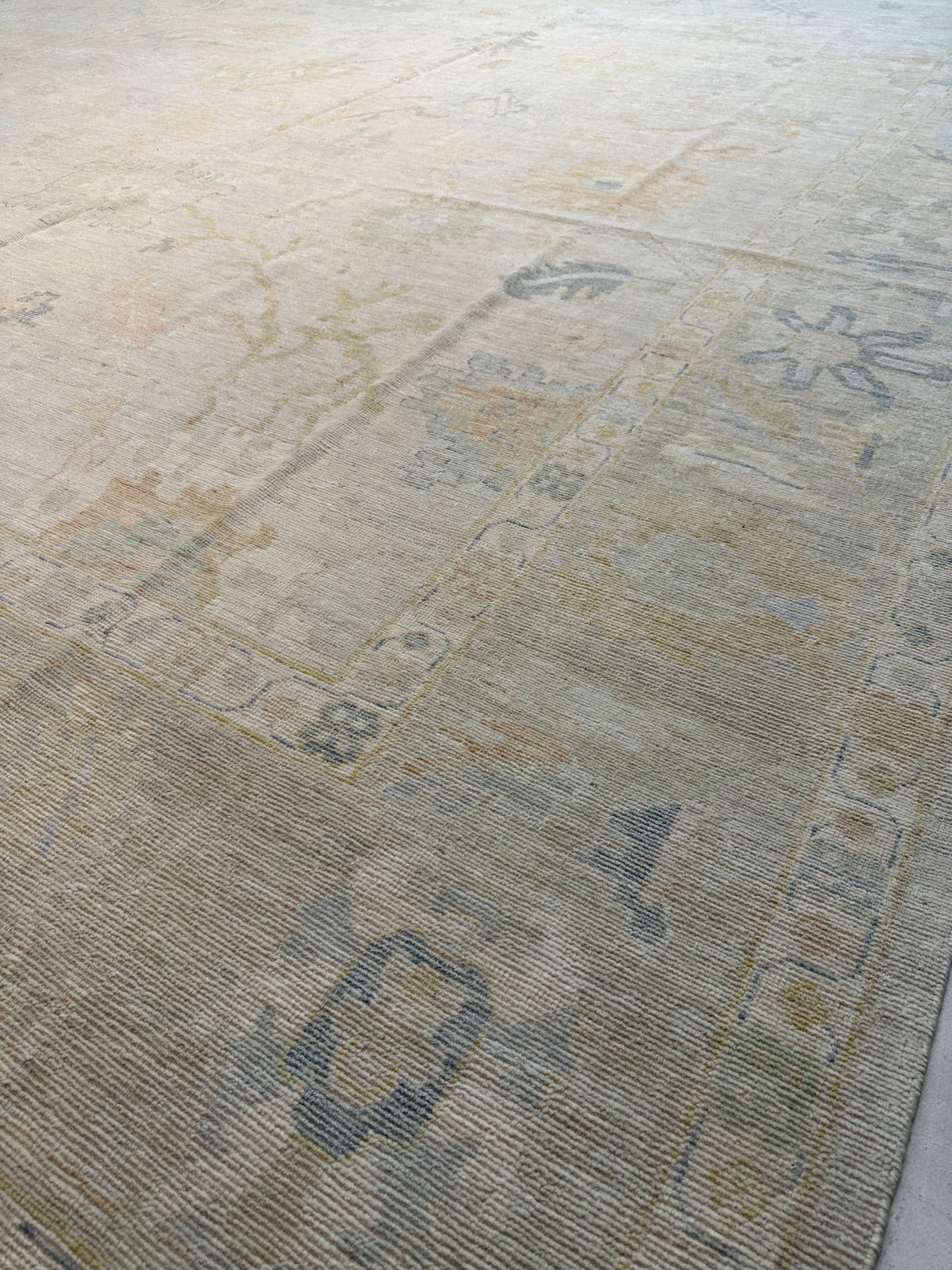 Hand-Knotted Wool Rug Turkish Oushak 11'11" x 17'9"