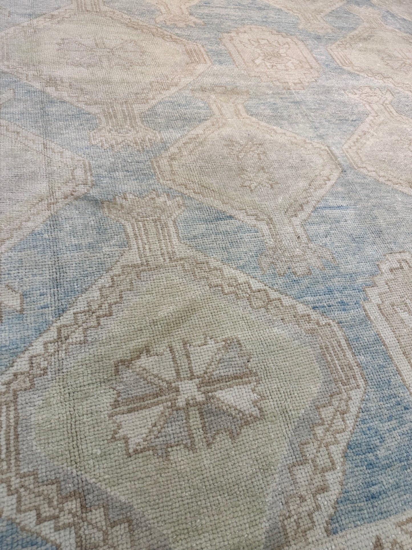 Hand-Knotted Wool Rug Turkish Oushak 9'7" x 11'8"