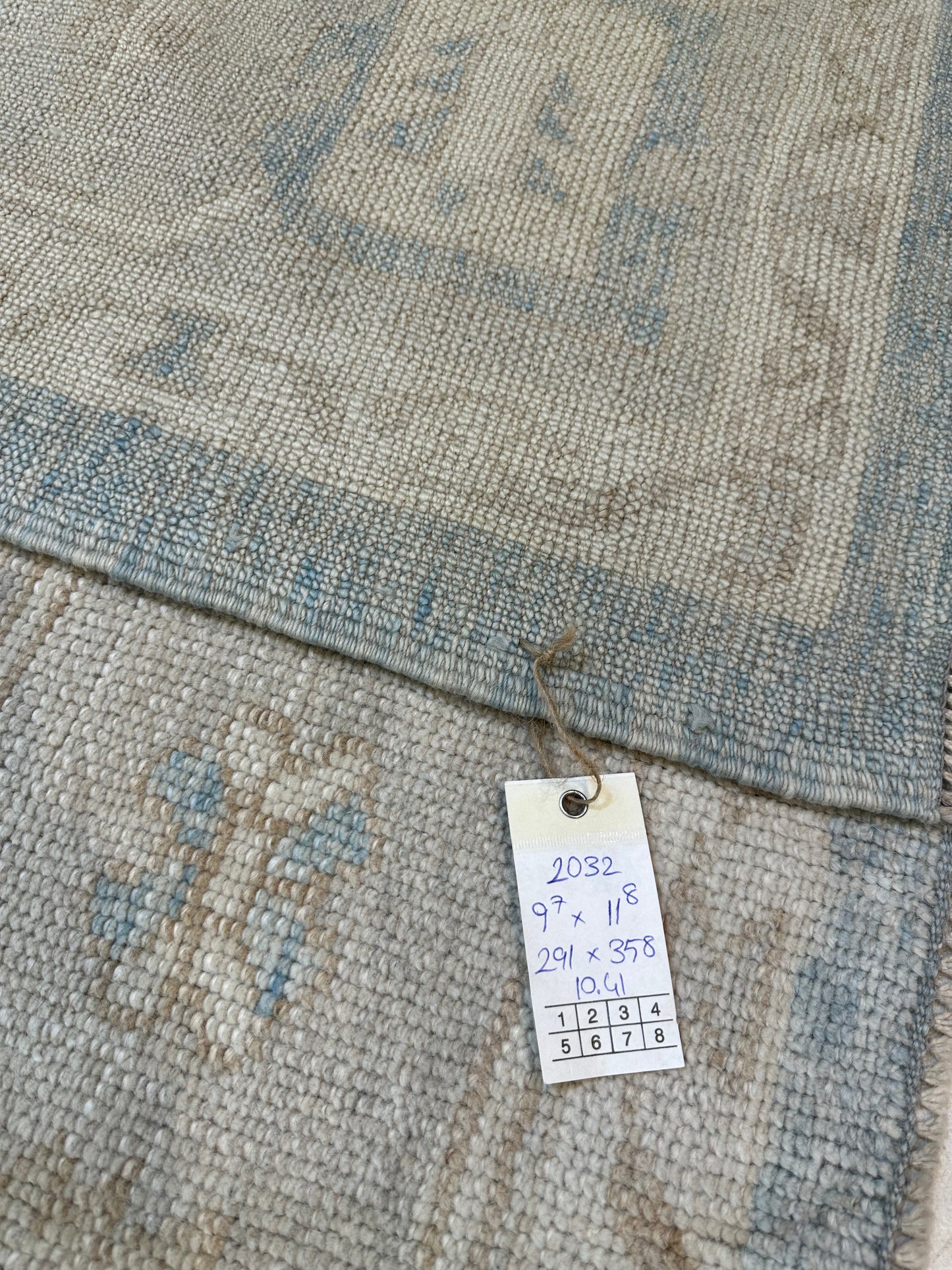 Hand-Knotted Wool Rug Turkish Oushak 9'7" x 11'8"