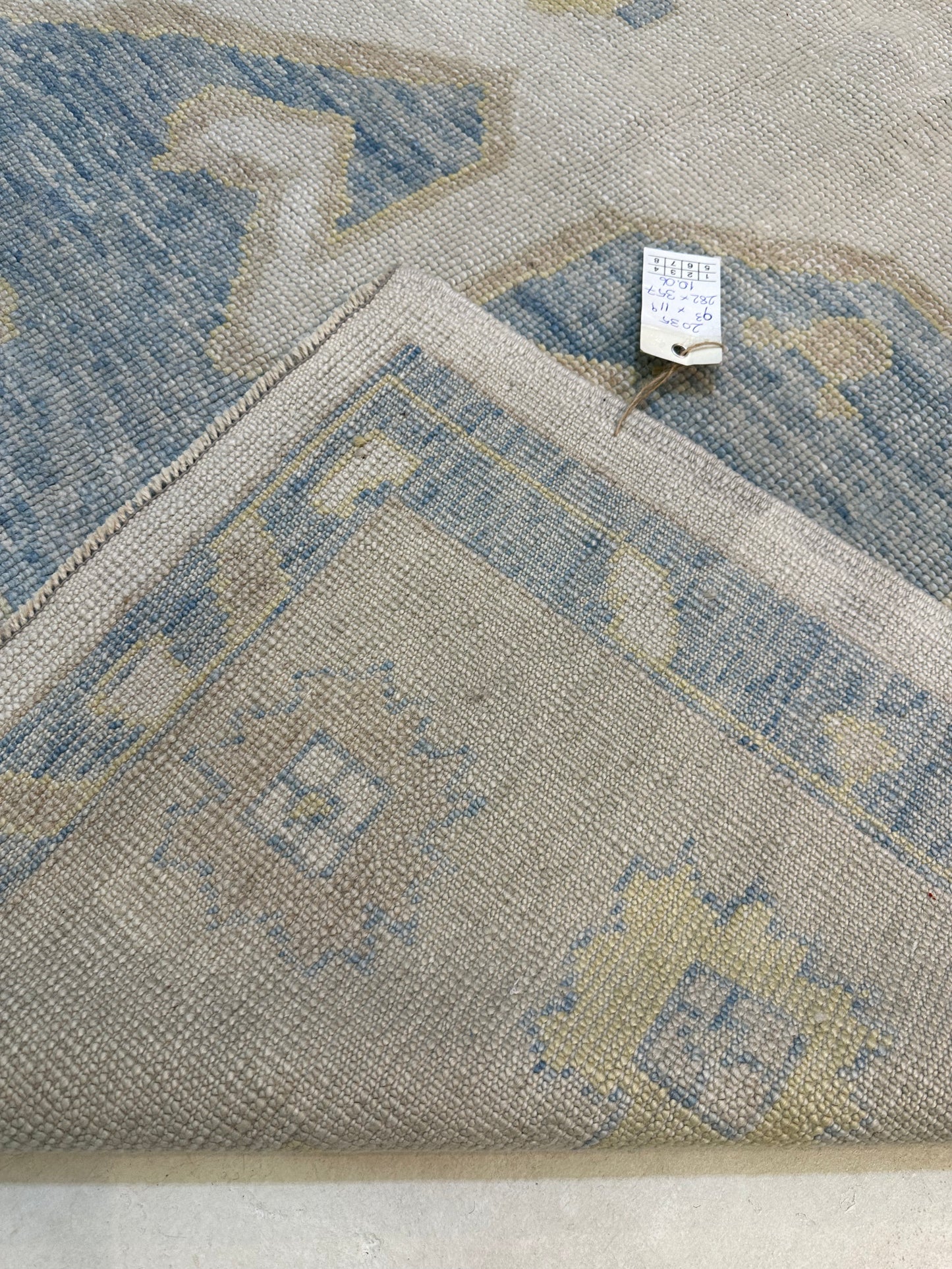 Hand-Knotted Wool Rug Turkish Oushak 9'3" x 11'9"