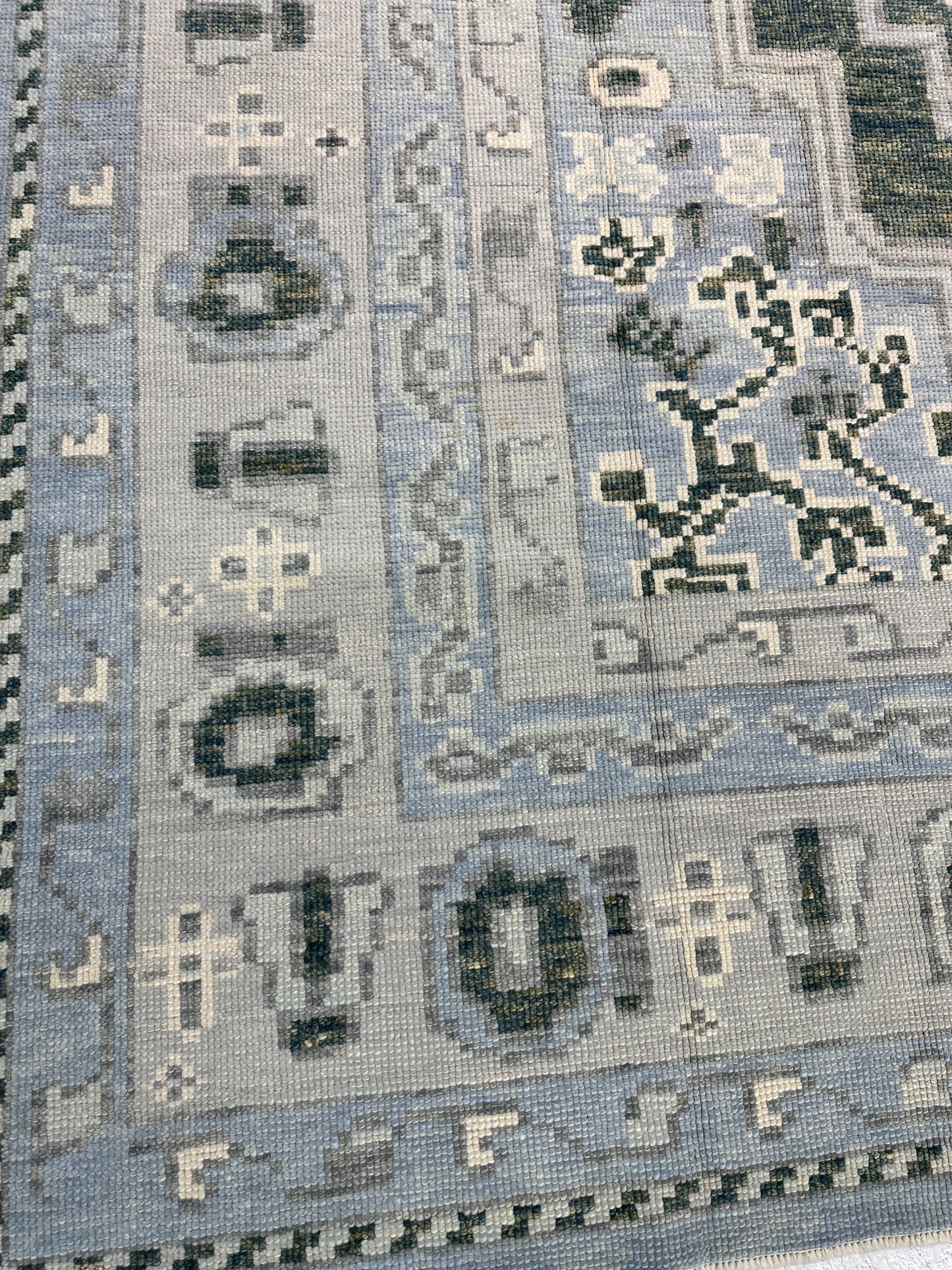 Hand-Knotted Wool Rug Turkish Oushak 9'3" x 12'2"