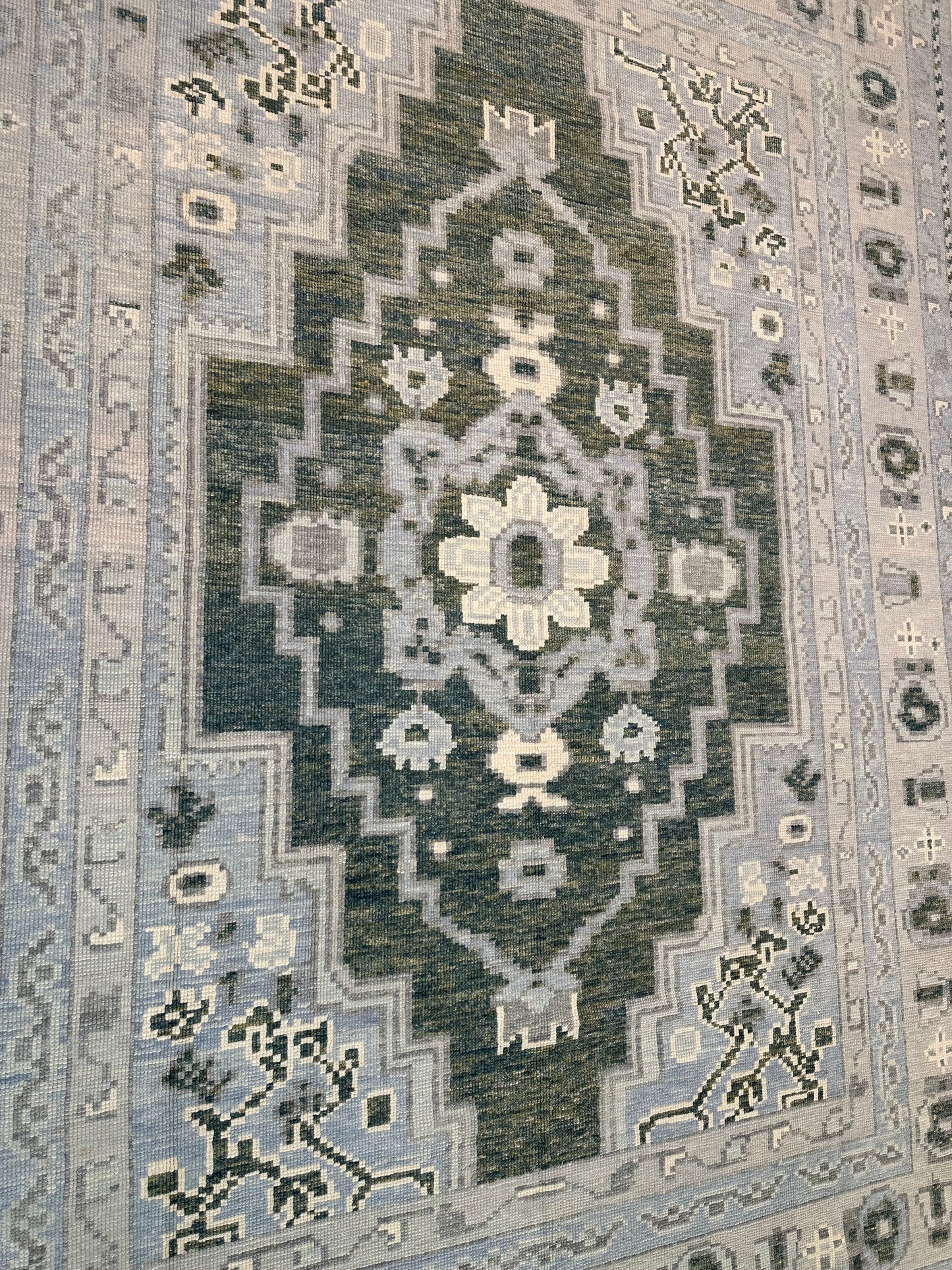 Hand-Knotted Wool Rug Turkish Oushak 9'3" x 12'2"