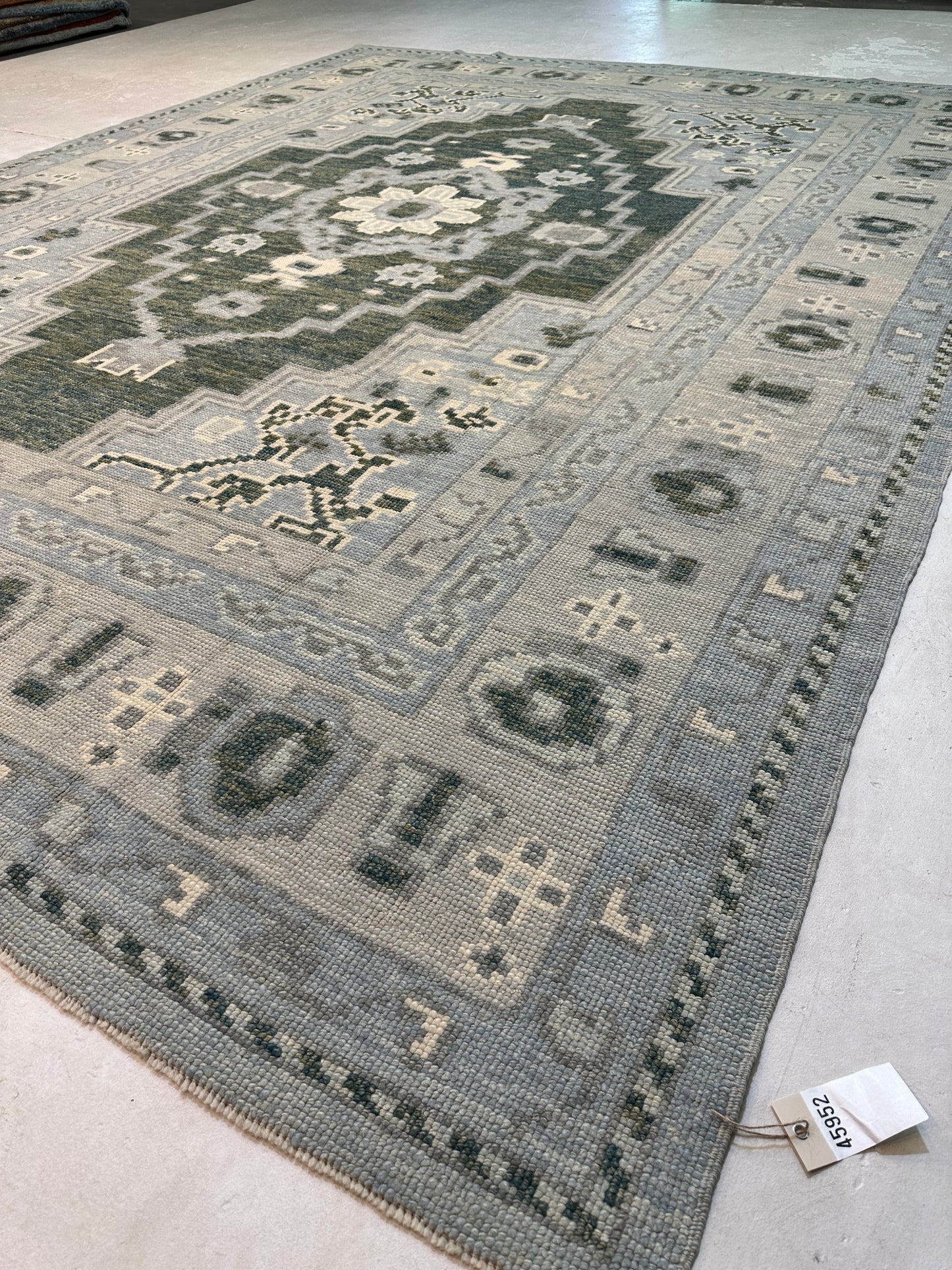 Hand-Knotted Wool Rug Turkish Oushak 9'3" x 12'2"