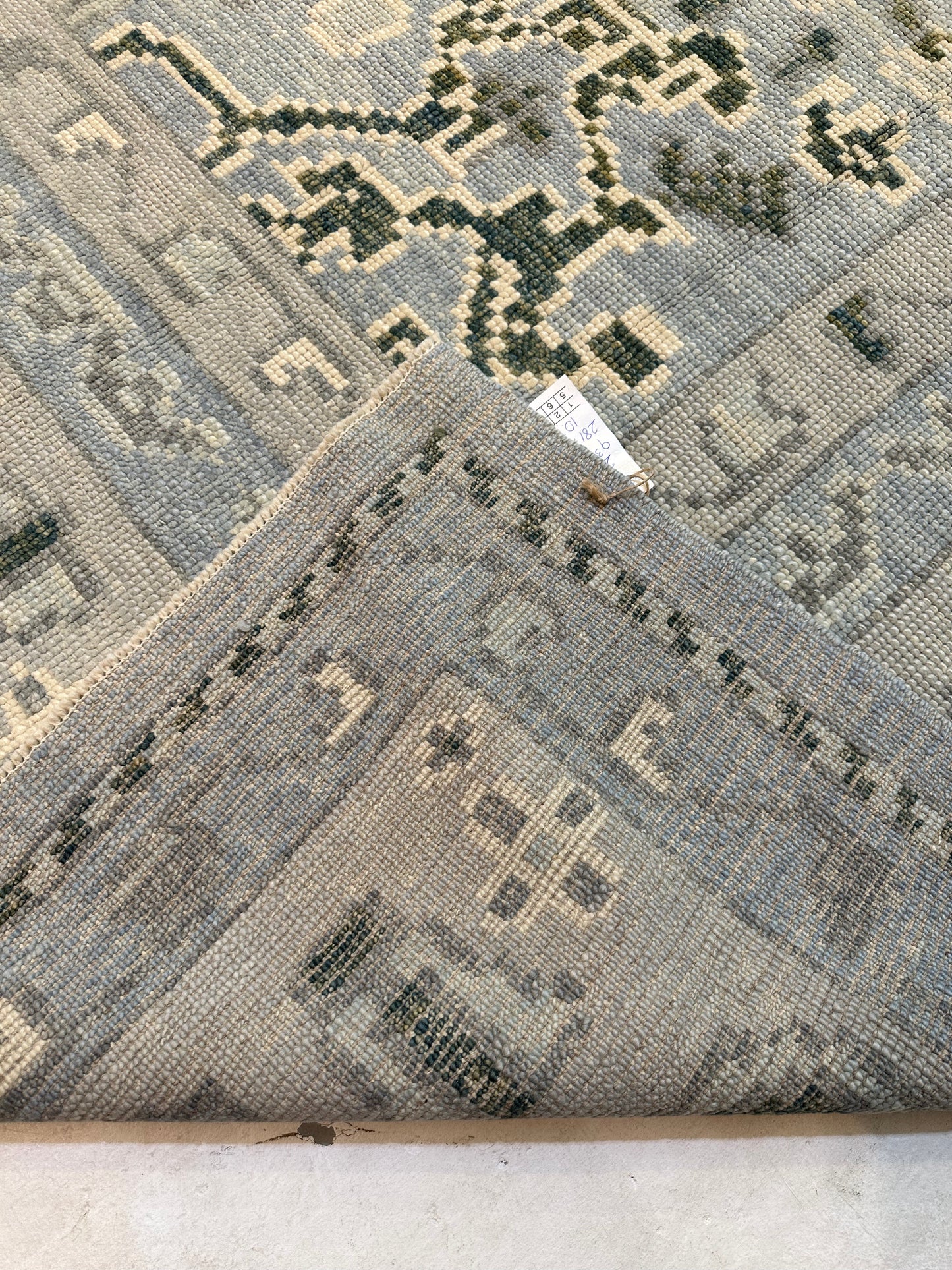 Hand-Knotted Wool Rug Turkish Oushak 9'3" x 12'2"