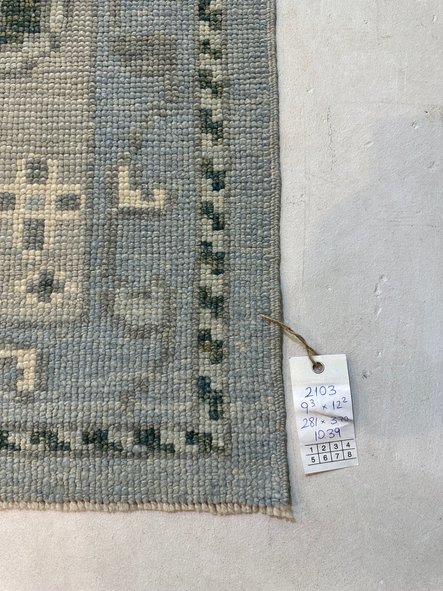 Hand-Knotted Wool Rug Turkish Oushak 9'3" x 12'2"