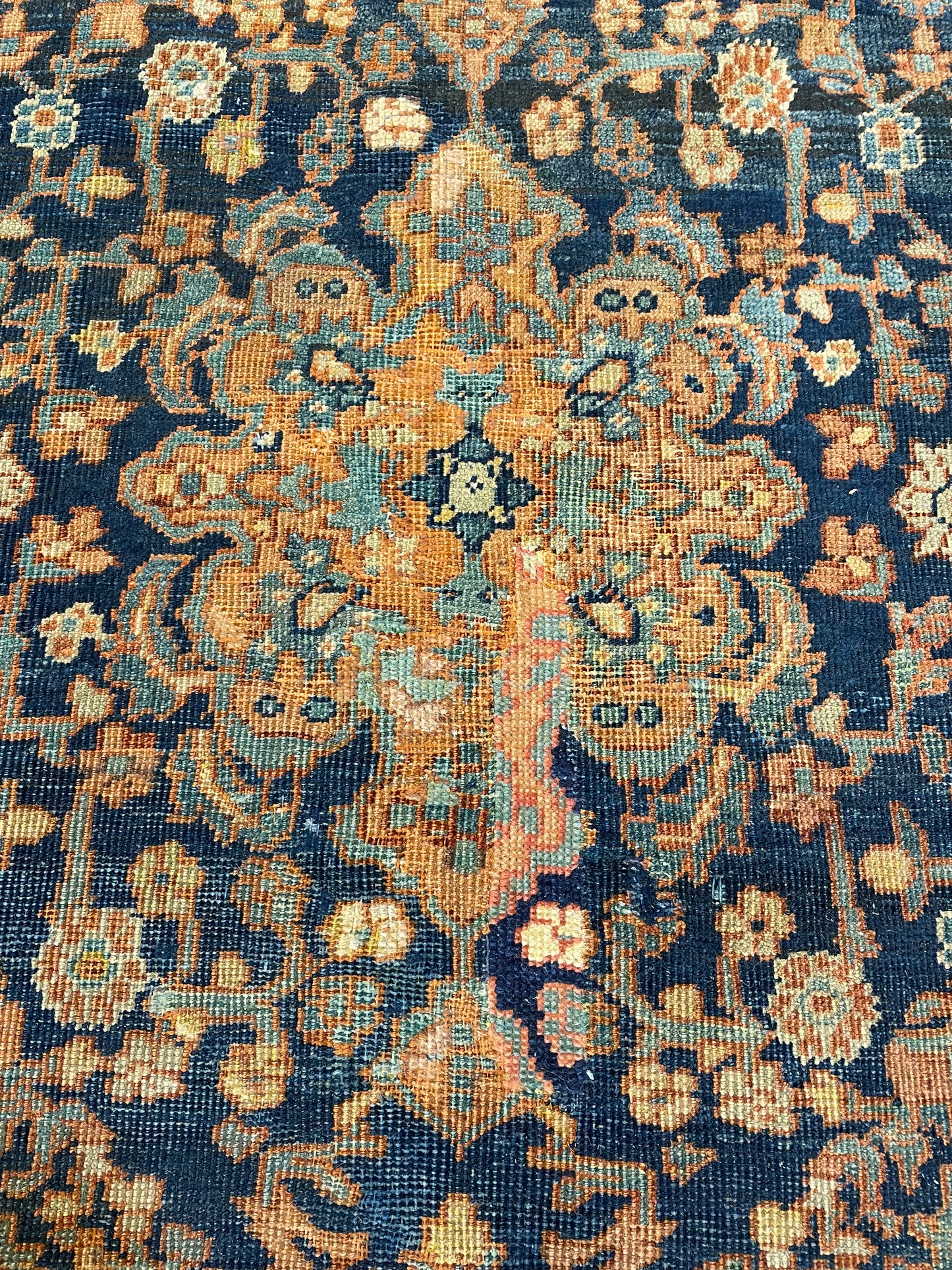 Antique Hand-Knotted Wool Area Rug Sultan Abad 9' x 12'4"