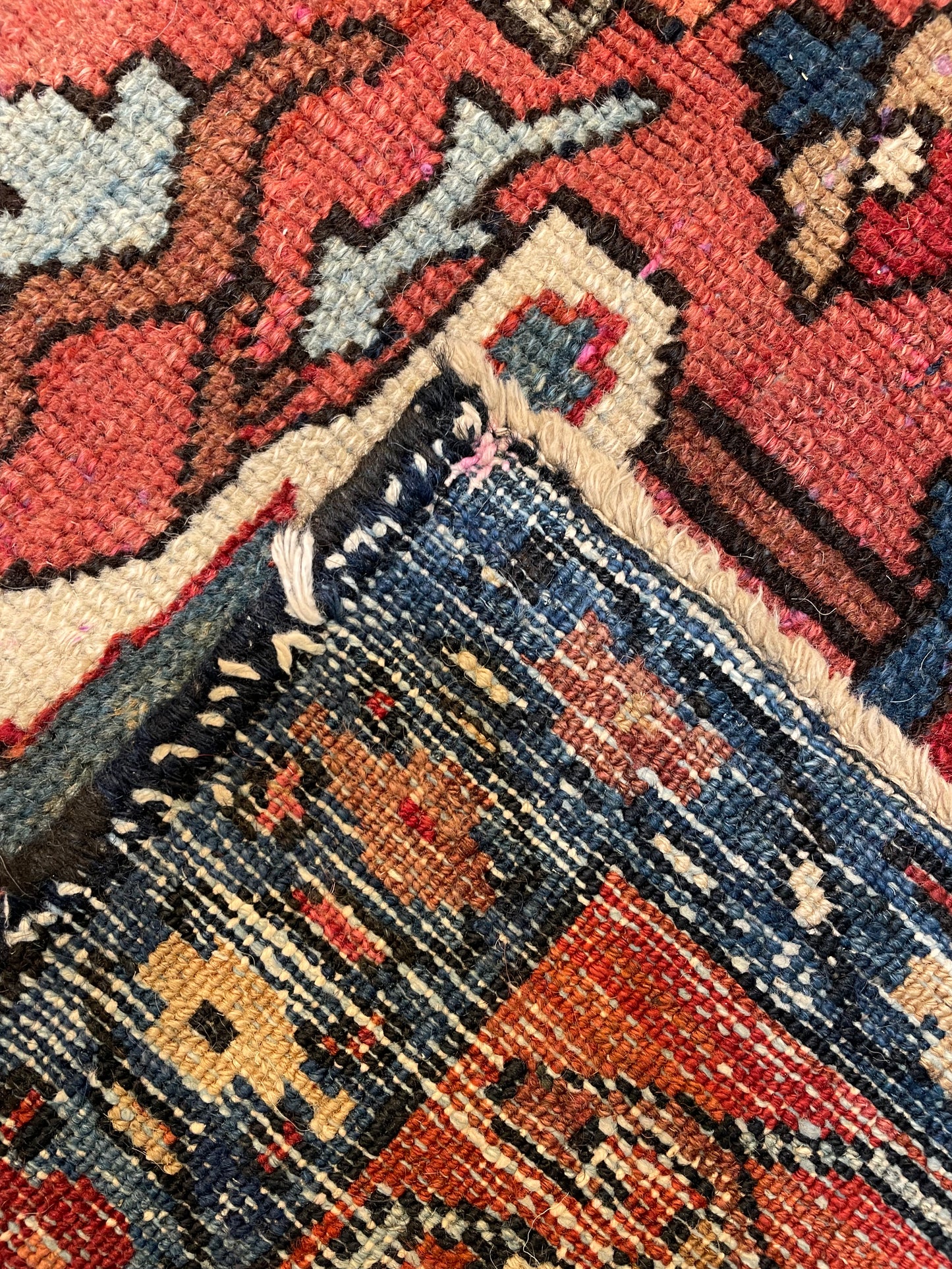 Antique Hand-Knotted Wool Area Rug Serapi 8'9" x 11'