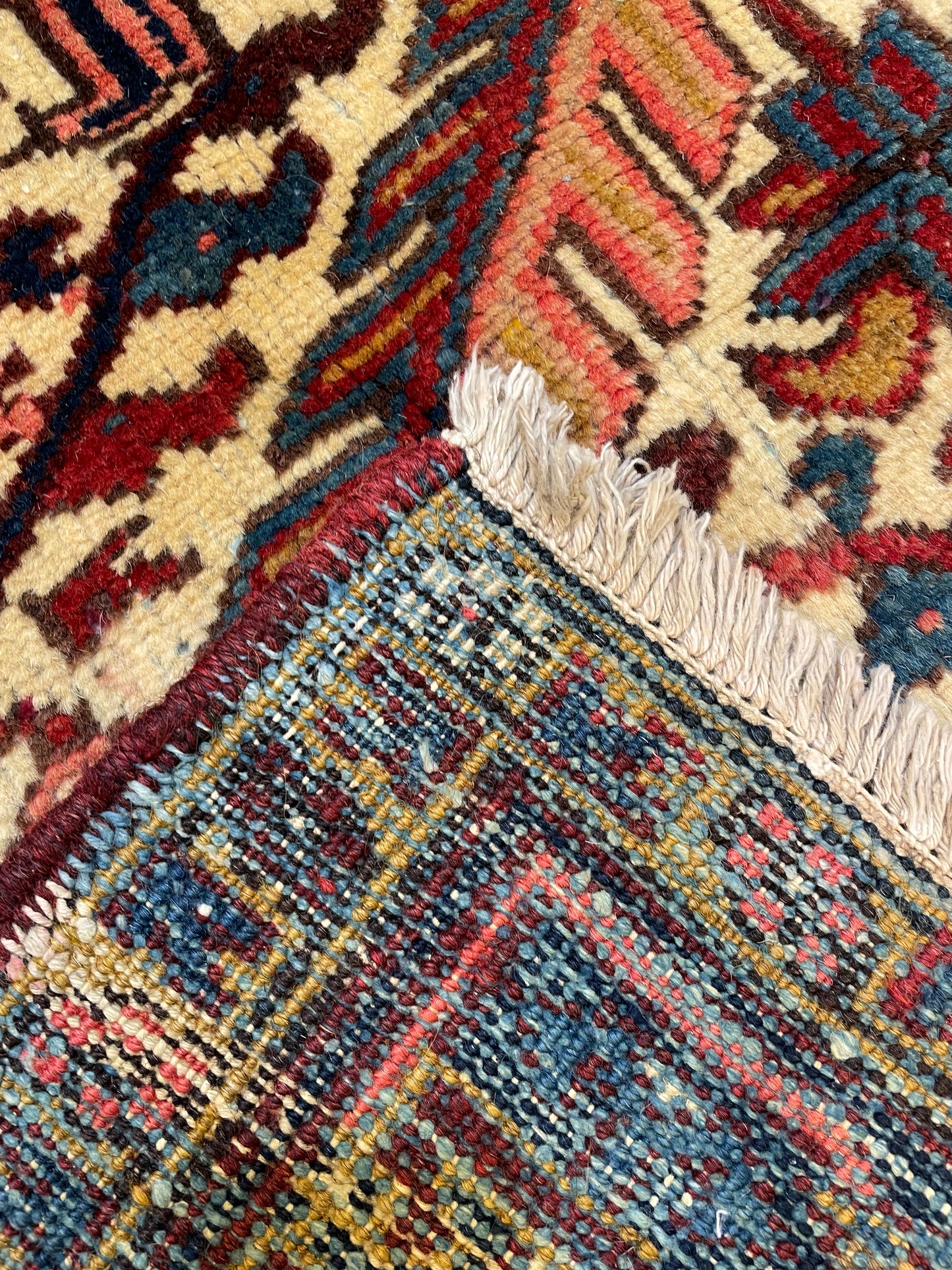 Antique Hand-Knotted Wool Area Rug Heriz 7'x 10'