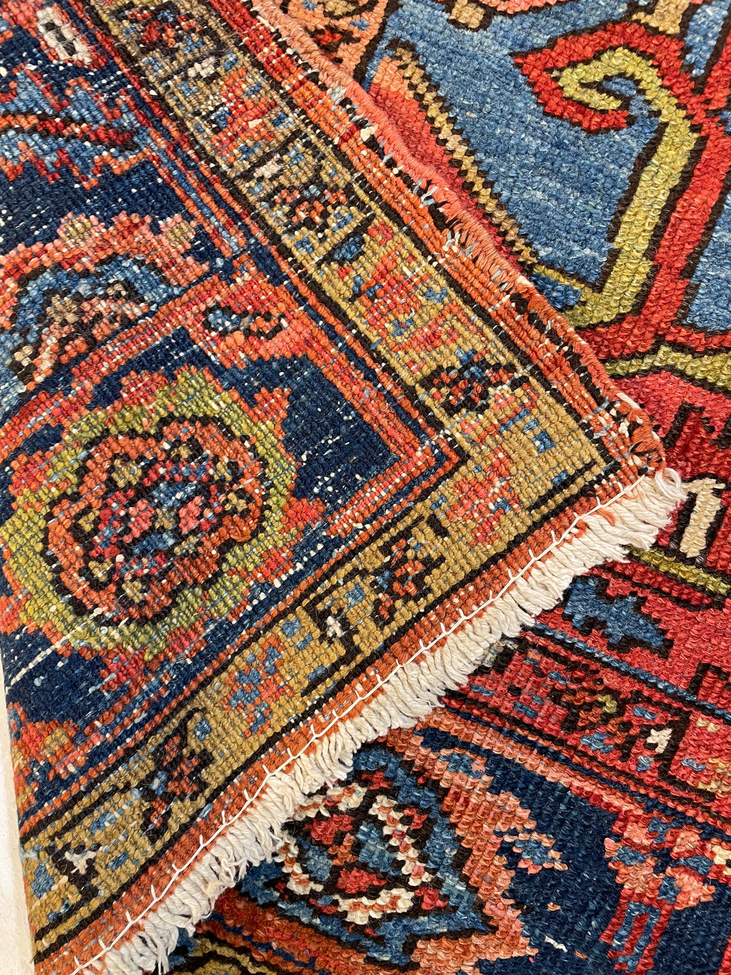 Antique Hand-Knotted Wool Area Rug Heriz Serapi Patina 8' x 10'5"