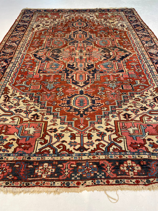Hand-Knotted Wool Area Rug Heriz 8' x 10'9"