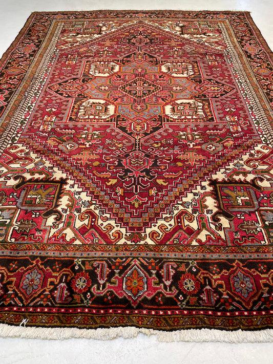 Hand-Knotted Wool Area Rug Heriz 7'11" x 10'9"