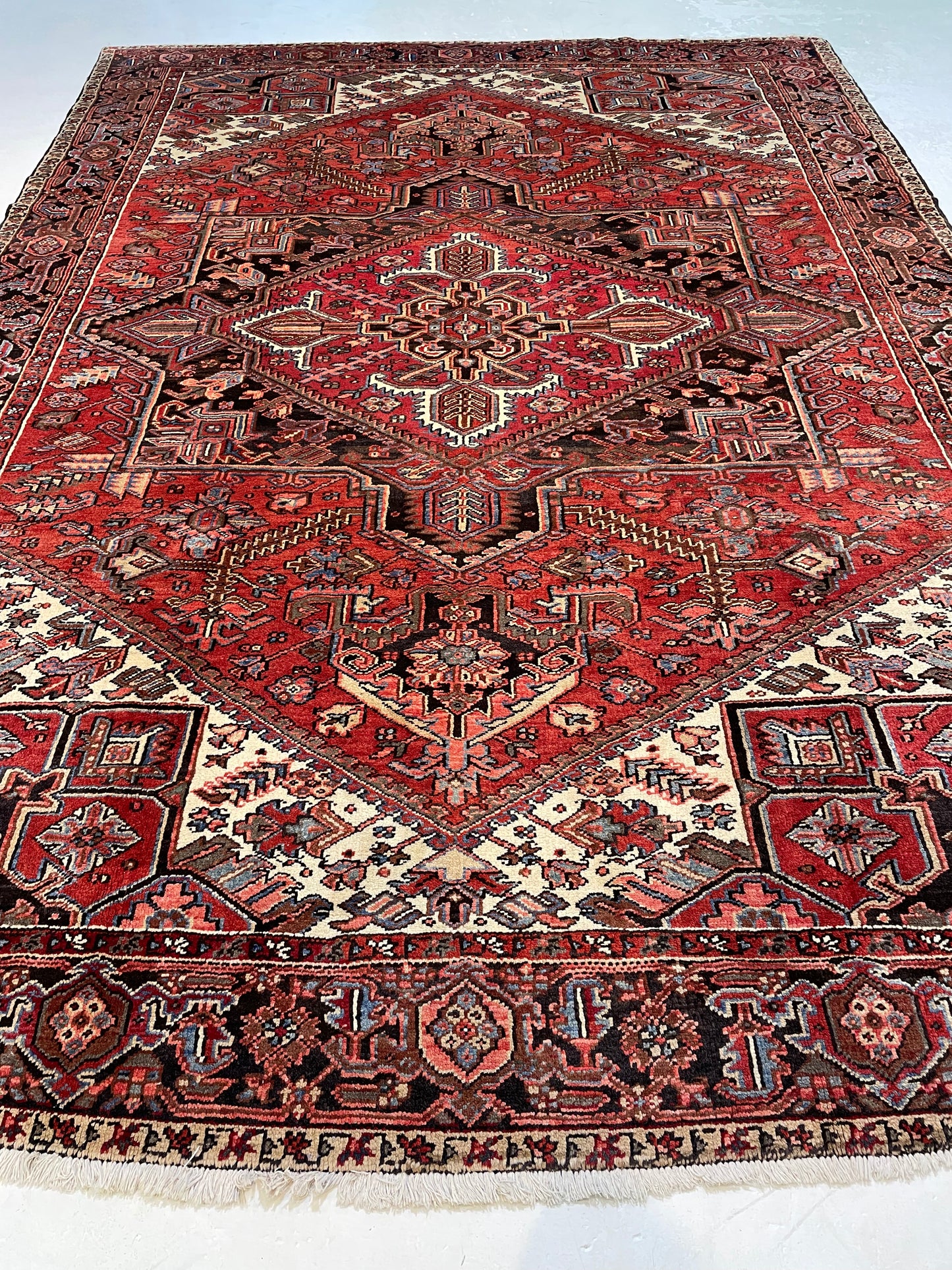 Hand-Knotted Wool Area Rug Heriz 8' x 11'2"