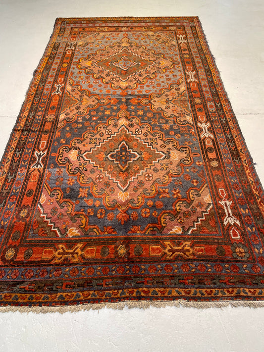Hand-Knotted Wool Area Rug Antique Khotan Samarkand Collectible 5'3" x 10'2"