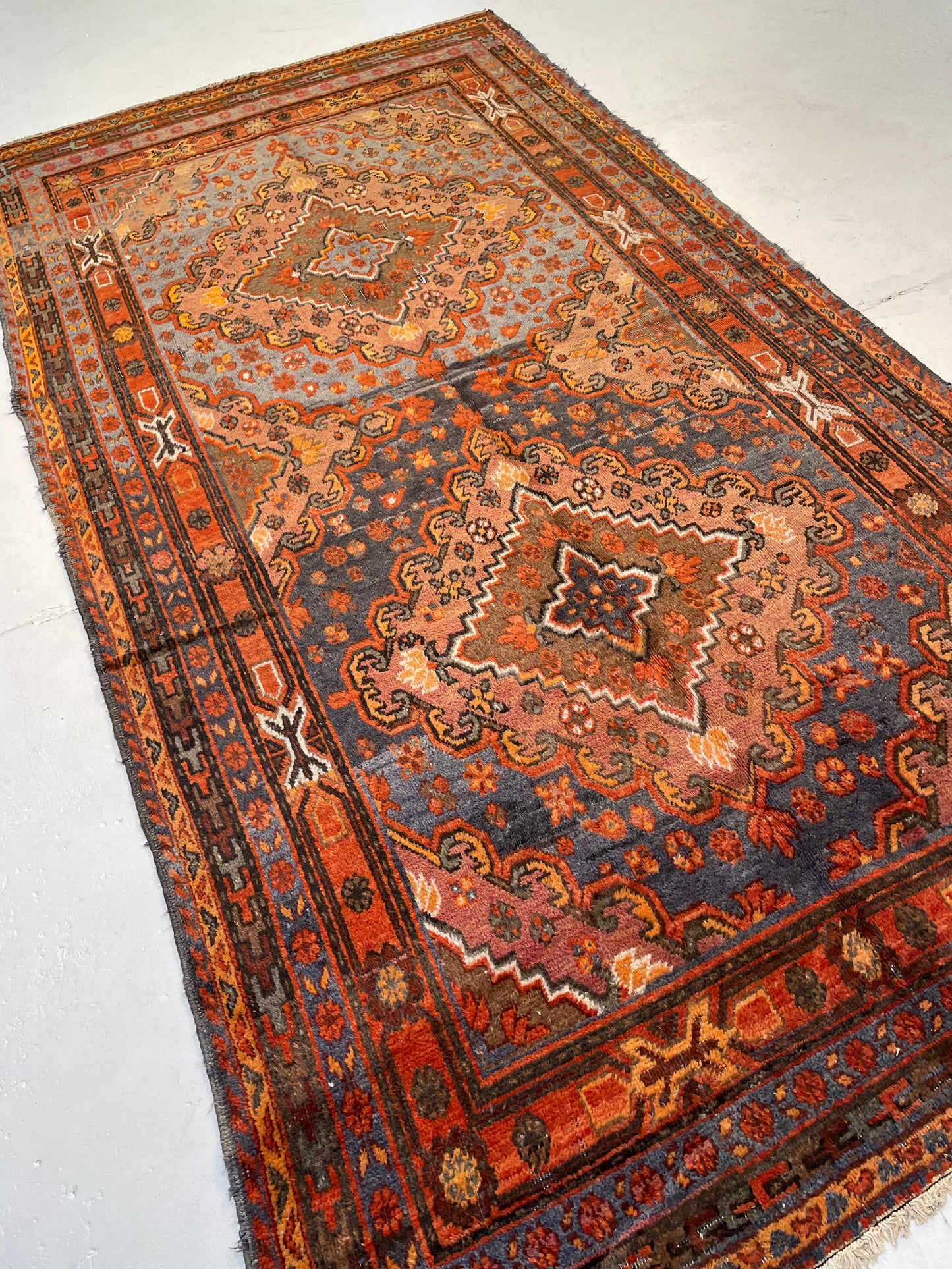 Hand-Knotted Wool Area Rug Antique Khotan Samarkand Collectible 5'3" x 10'2"