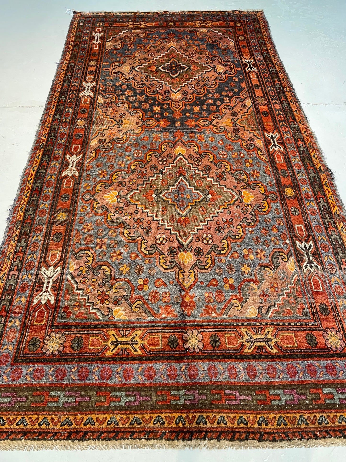 Hand-Knotted Wool Area Rug Antique Khotan Samarkand Collectible 5'3" x 10'2"
