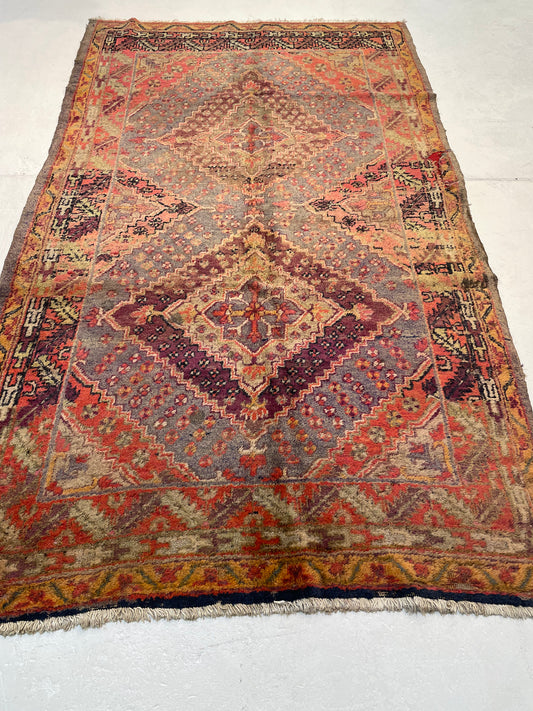Hand-Knotted Wool Area Rug Antique Khotan Samarkand Collectible 5' x 8'7"