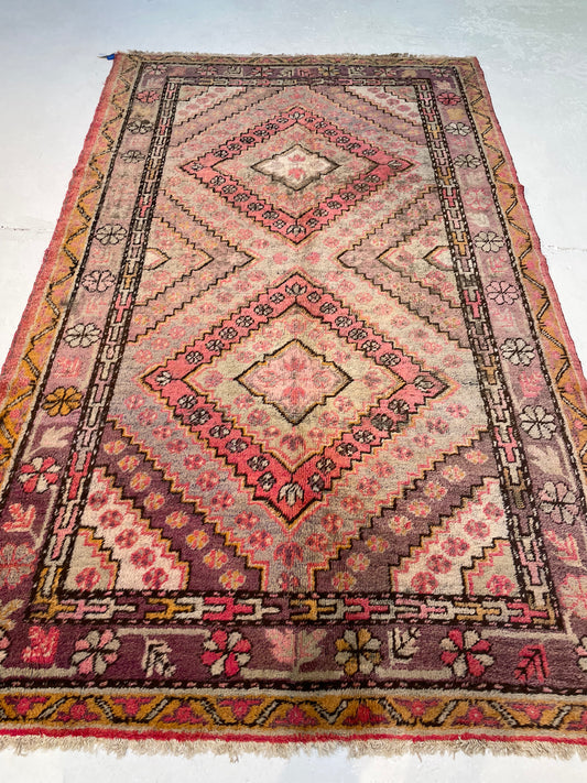 Hand-Knotted Wool Area Rug Antique Khotan Samarkand Collectible 5'3" x 8'11"