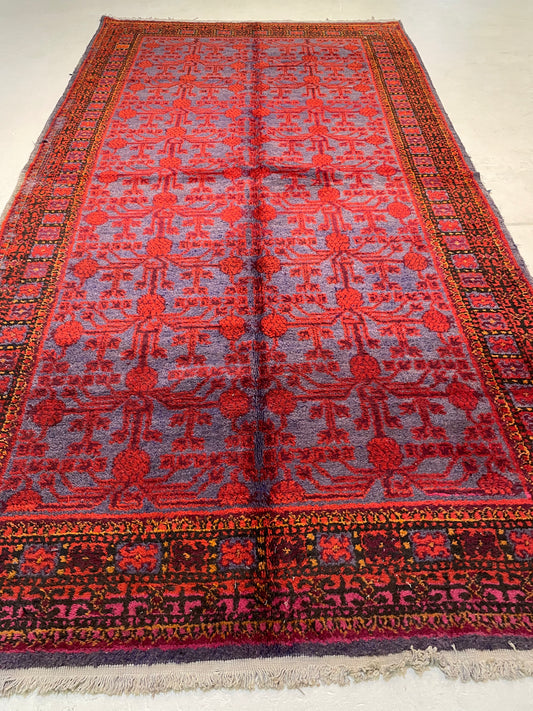Hand-Knotted Wool Area Rug Antique Khotan Samarkand Collectible 6'5" x 12'3"