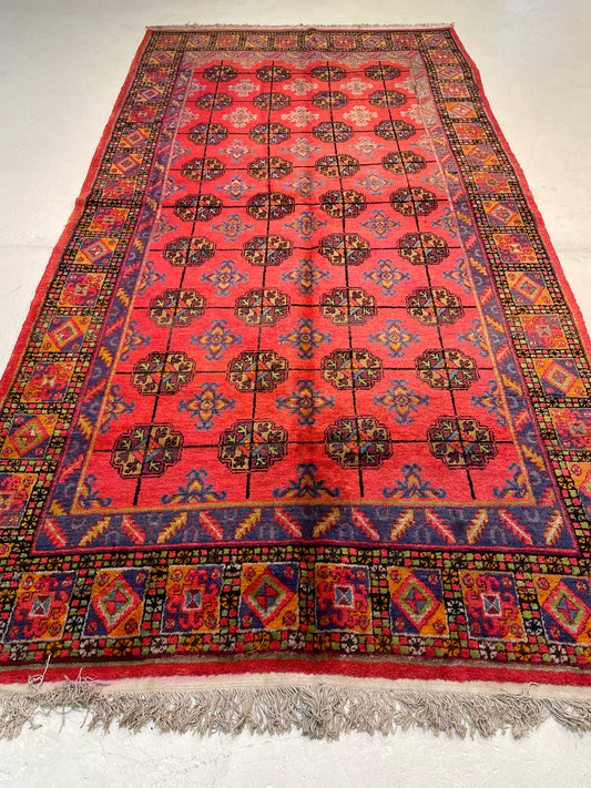 Antique Hand-Knotted Wool Area Rug Khotan Samarkand Collectible 5'11" x 11'10"