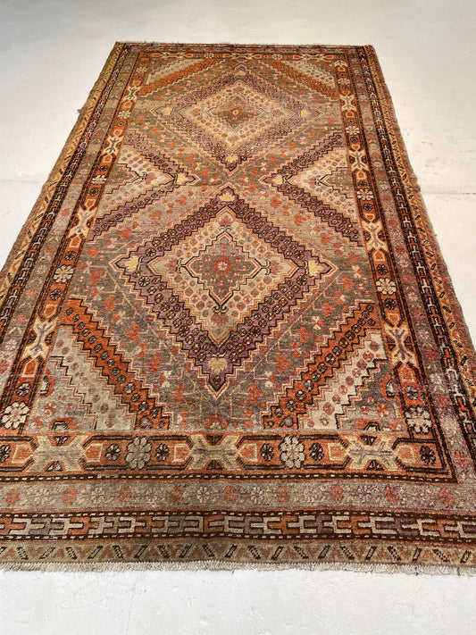 Antique Hand-Knotted Wool Area Rug Khotan Samarkand Collectible 5'8" x 10'3"