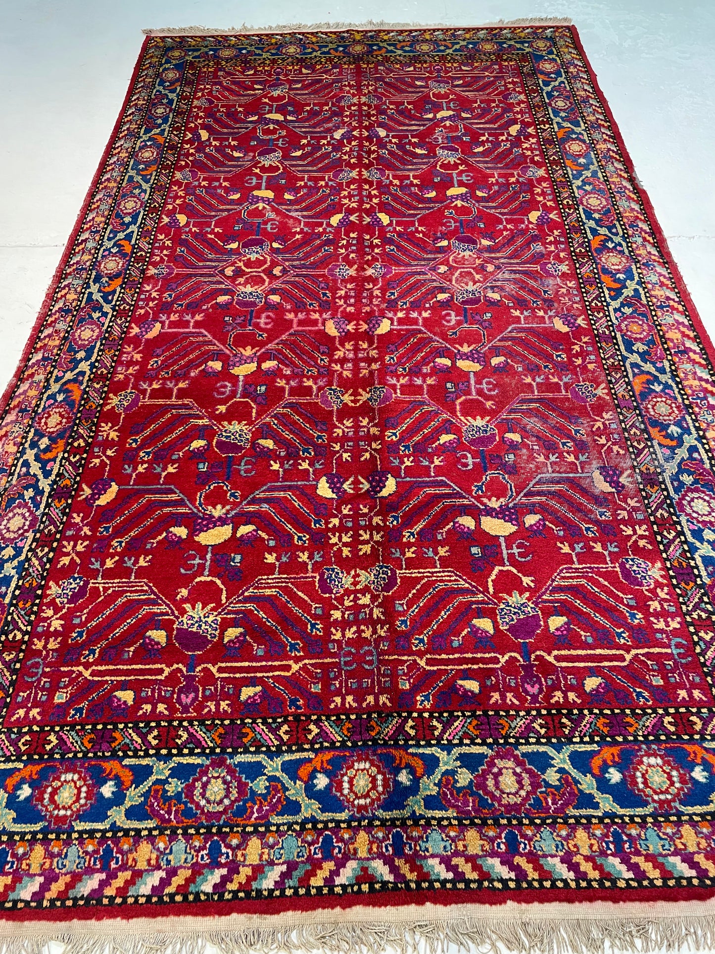 Antique Hand-Knotted Wool Area Rug Khotan Samarkand 6' x 11'