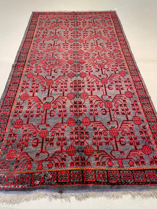 Antique Hand-Knotted Wool Area Rug Khotan Samarkand Collectible 5' x 9'6"